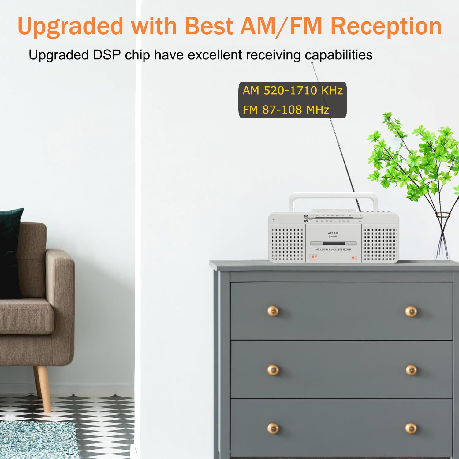 Cassette Player Recorder, Cassette Tape Player With Bluetooth, Usb, Cassette Recorder To Mp3 Converter,Am/Fm Radio Stereo,Microp