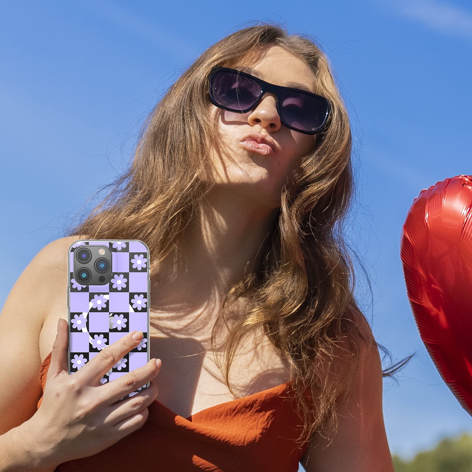 Mybat Pro Magnetic Slim Clear Case For Iphone 14 Pro Max Case 6.7, Compatible With Magsafe, Cute Crystal Mood Series For Women G