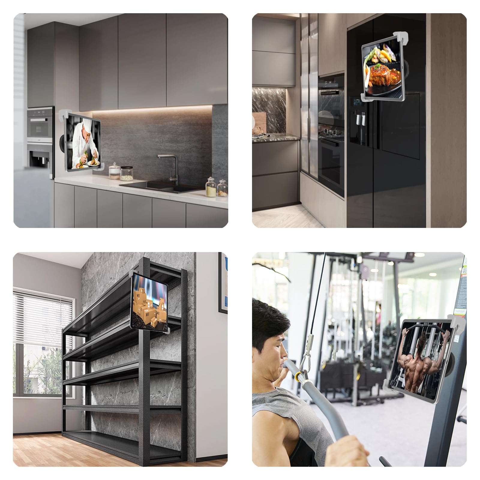 Mippko Magnetic Tablet Holder Ipad Fridge Mount For Cabinet/Metal Rack/Whiteboard/Gym Equipment,360�Rotation Clamp Strong Magnetic Base Attracts Metal Surface,Compatible With 7~11 Inch Ipad Devices