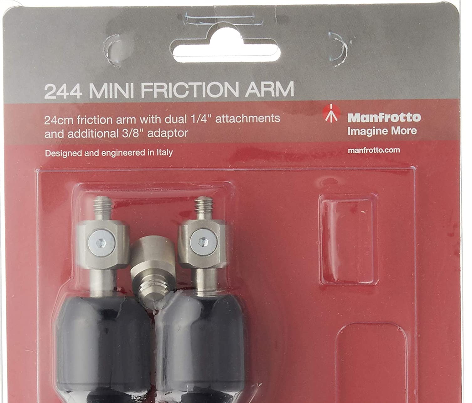 Manfrotto 9.4'' 244 Mini Friction Arm With Interchangeable 1/4'' Attachments And 3/8'' Adapter