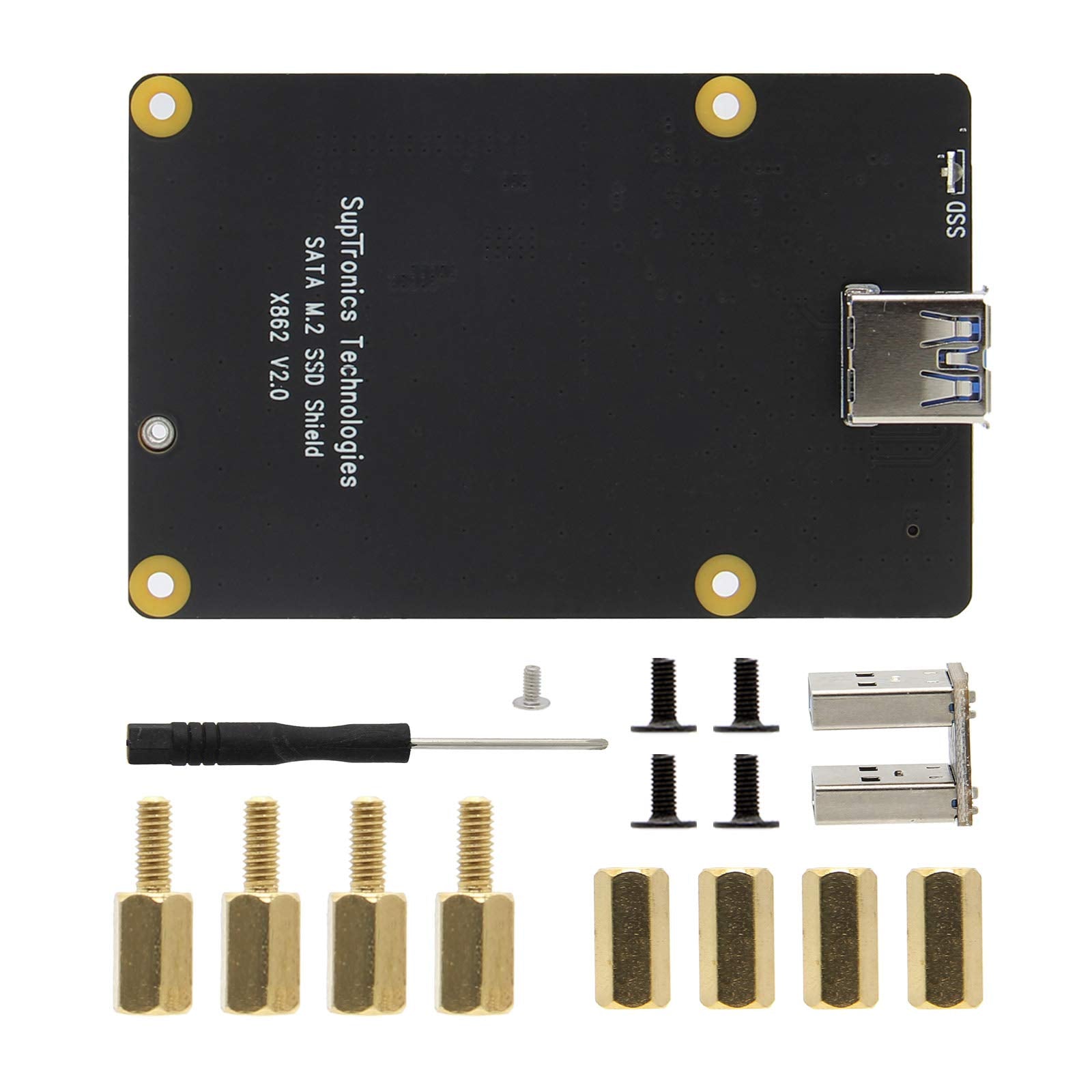 Geekworm for Raspberry Pi 4, X862 V2.0 M.2 NGFF SATA SSD Storage Expansion Board UASP Supported Compatible with Raspberry Pi 4 M