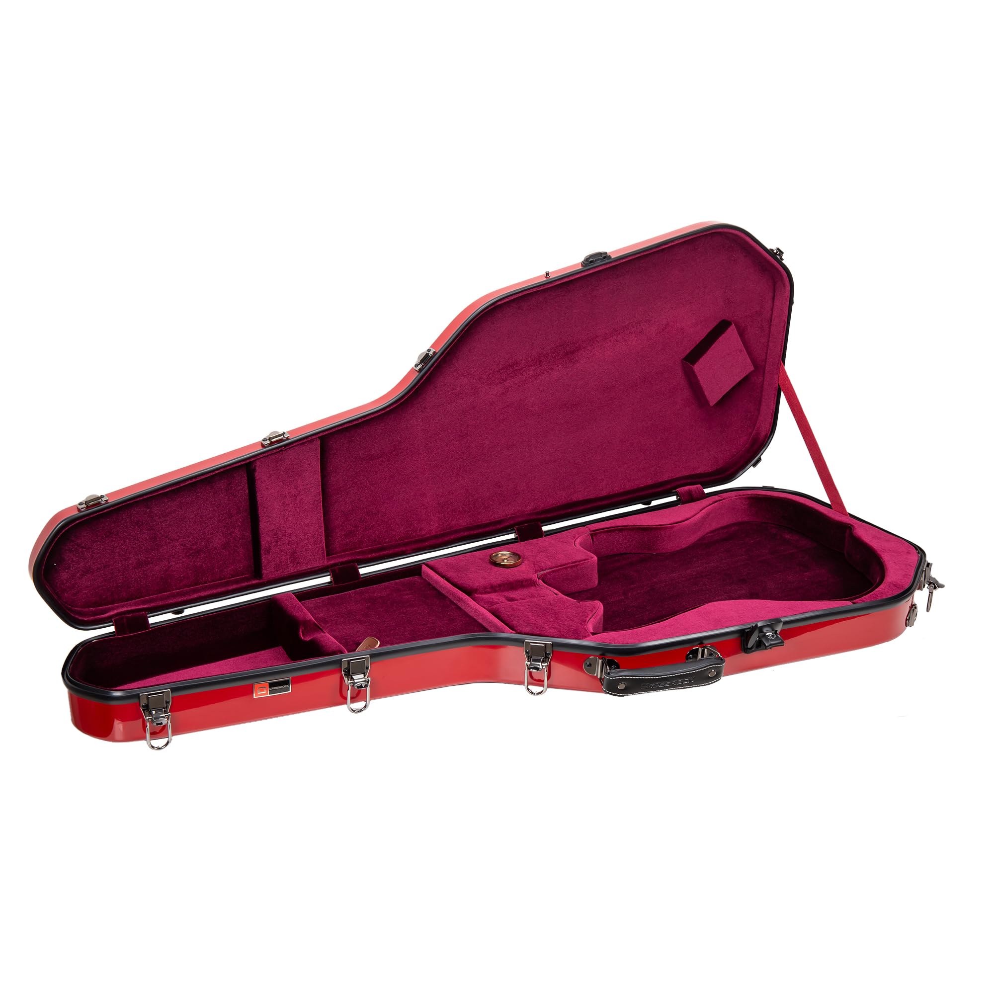Crossrock Fiberglass Backpack Style Red Electric Guitar Case