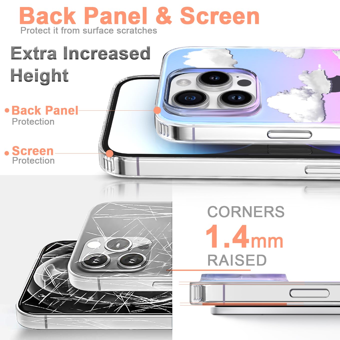 I Mgae In Ar Cute Clear Designed For Iphone 14 Pro Case 6.1 Inch 2022 Released,Shockproof Protective Phone Cases Slim Cover For