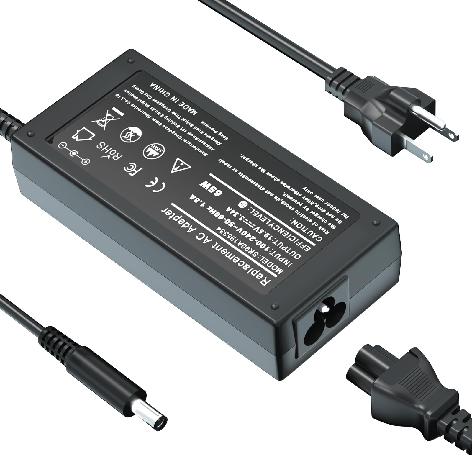 65W 45W Replacement Dell Laptop Charger Fit For Inspiron 11/13/14/15/17 3000 5000 7000 Series(3583 5570) Latitude E5450 Xps 13 65 Watt 45 Watt Ac 2 In 1 Computer Adapter Power Cord (4.5 * 3.0 Mm Jack)