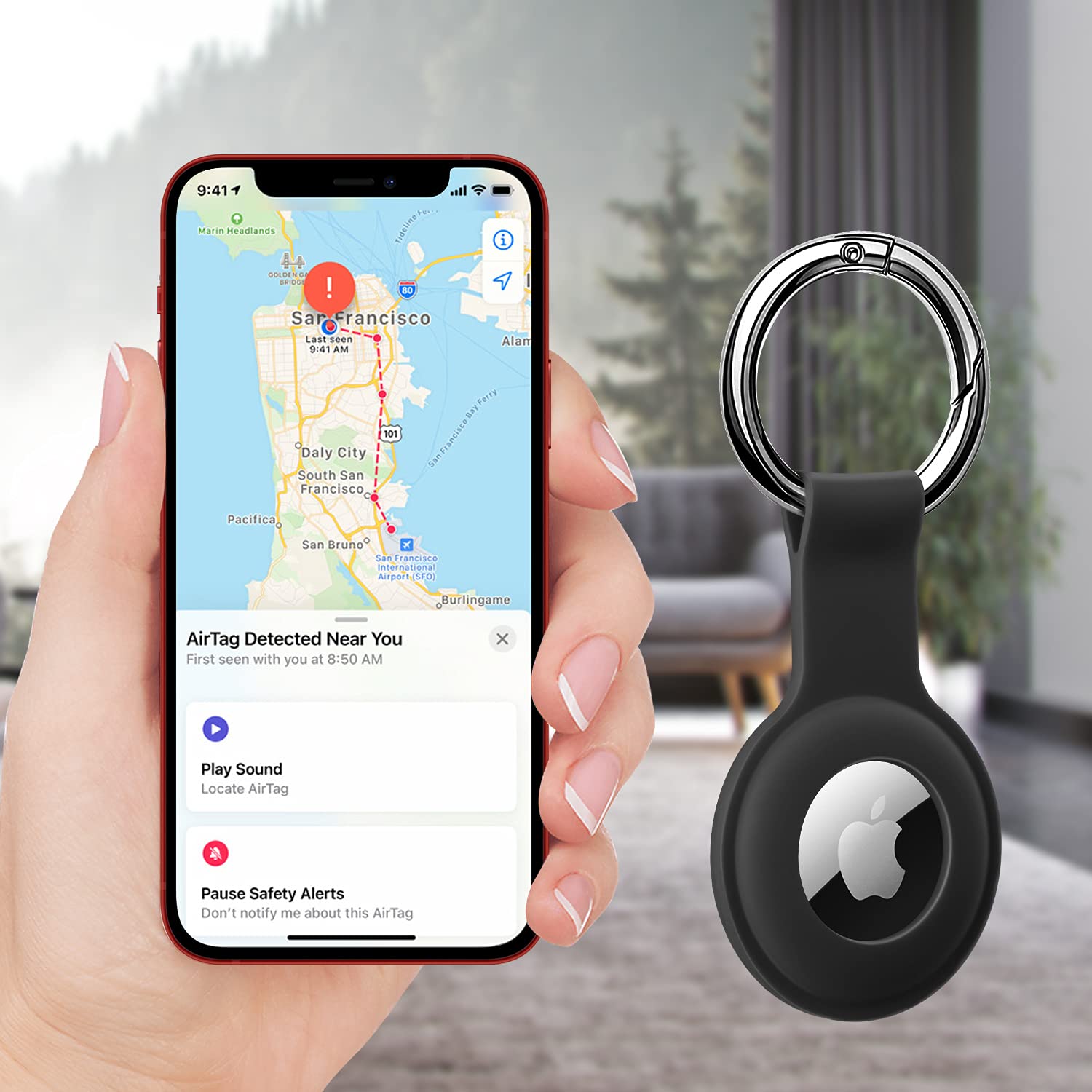 Colorcoral Airtag Keychain Holder Shockproof Airtag Case Multi Color Protective Silicone Air Tag Accessories Tracker Cover Compa