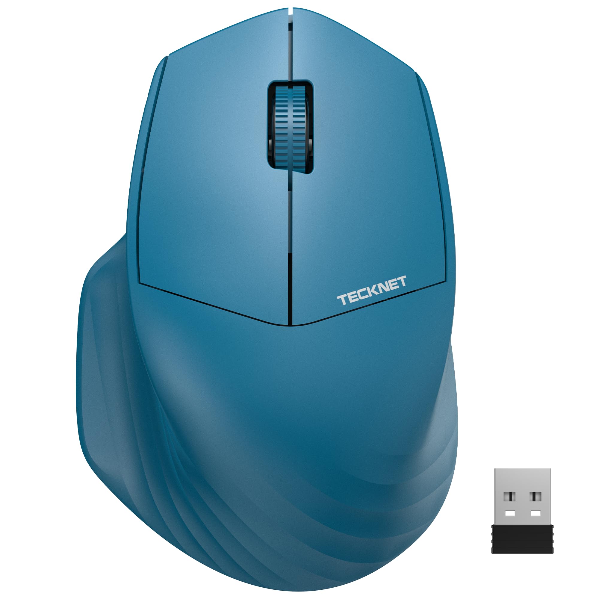 TECKNET Wireless Mouse, 2.4GHz Computer Mouse, 3 Adjustable DPI Silent Mouse with USB A Receiver, 3 Buttons, 1600 DPI, 6 Months 