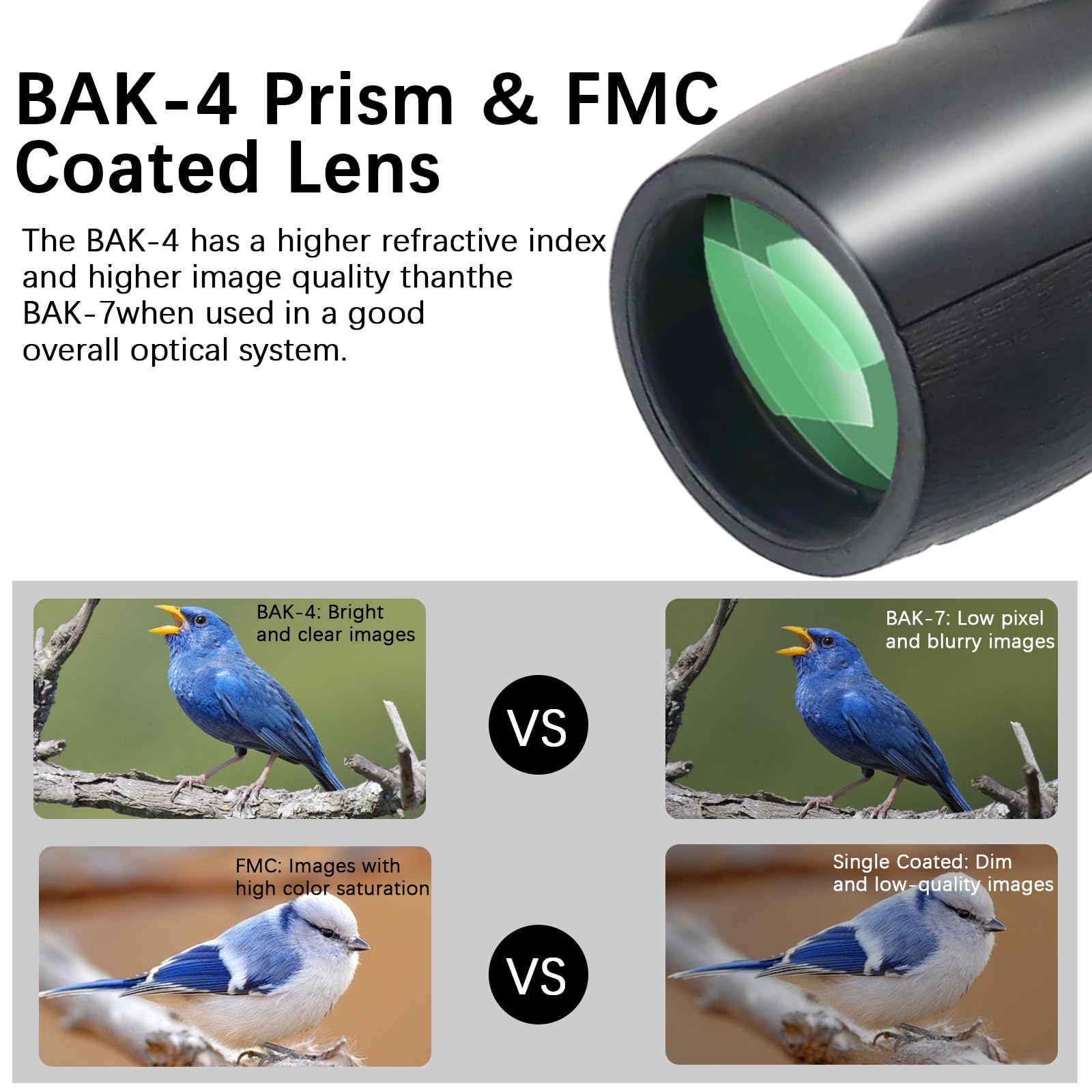 12X60 High Power Monocular Telescope With Smartphone Holder And Tripod, Large Vision With Bak 4 Prism And Fmc Lens Suitable For