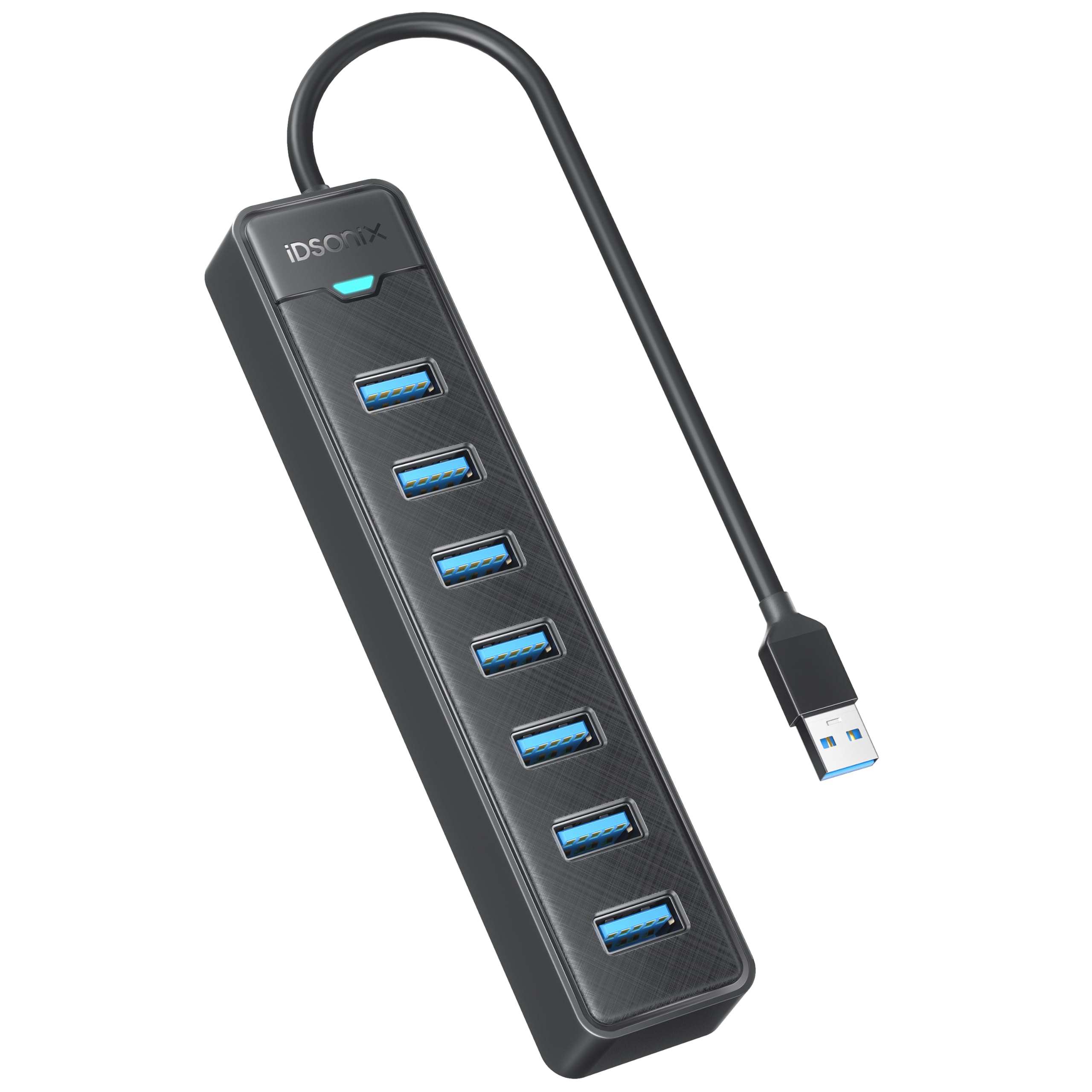 Idsonix 7 Ports Usb Hub 3.0   Usb Splitter 5Gbps Multiport Adapter, Usb Hub Extender For Pc, Laptop, Flash Drive, Mobile Hdd, Windows/Xps
