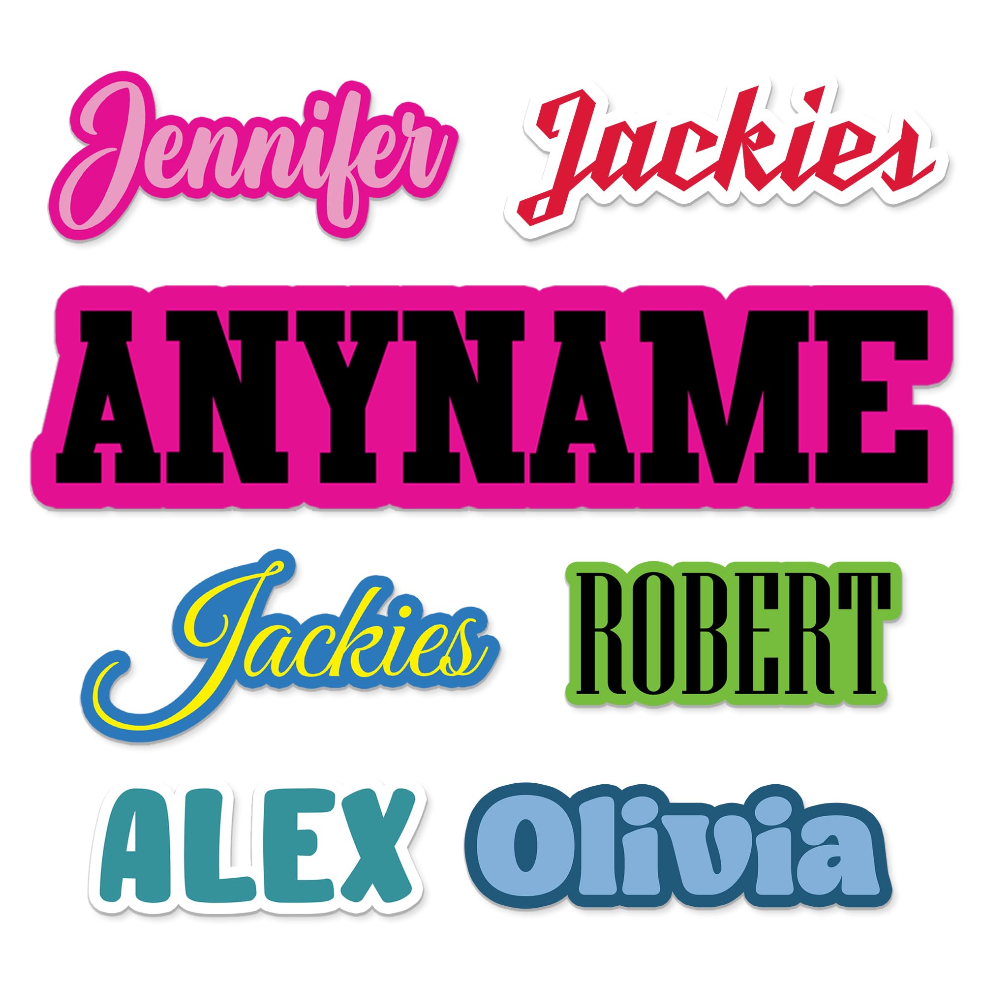 Custom Colorful Name Sticker Personalized Name Number Baseball Softball Helmet Sport Team Gifts School Labels Die Cut Vinyl Stic