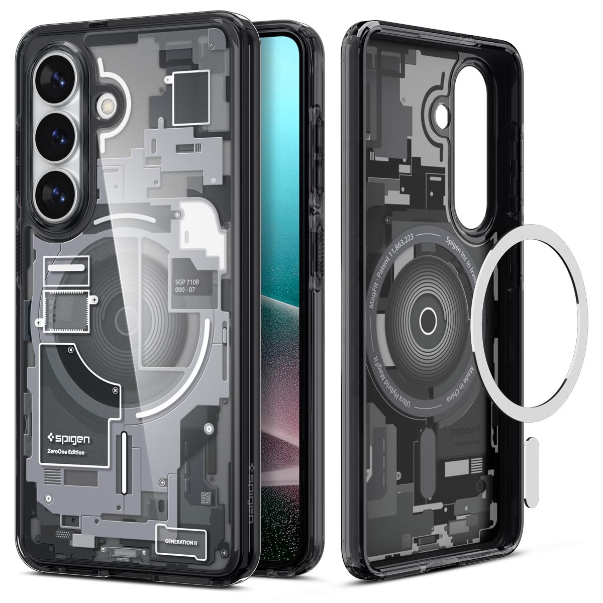 Spigen for Galaxy S26 Case, Ultra Hybrid MagFit [Anti-Yellowing] [Compatible with MagSafe] [Fast Wireless Charging] - Zero One B