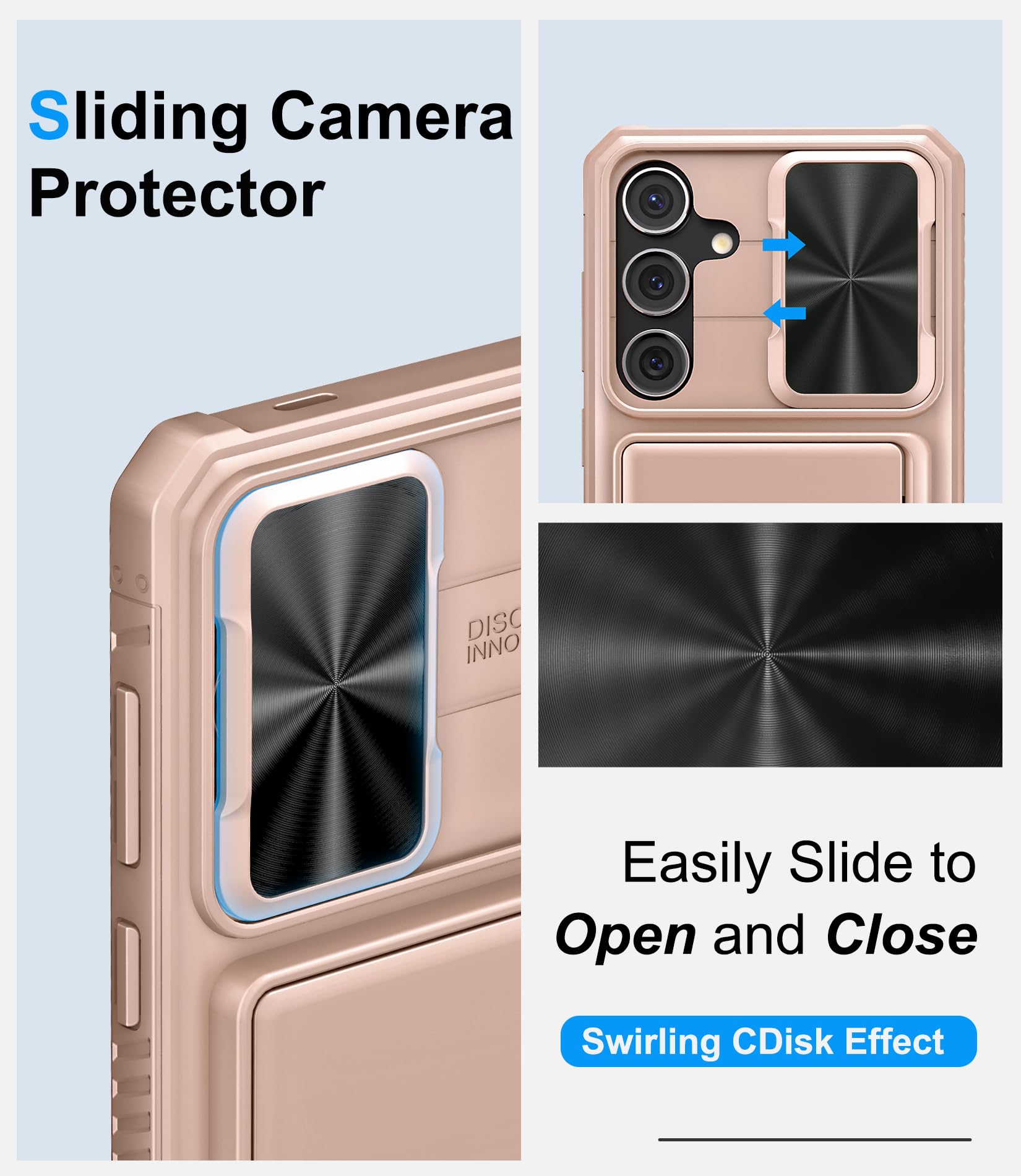 Bxyjy For Samsung Galaxy S24+ Plus Case With Card Holder (4 5 Cards) & Slide Camera Cover, Military Grade Drop Protection, Women