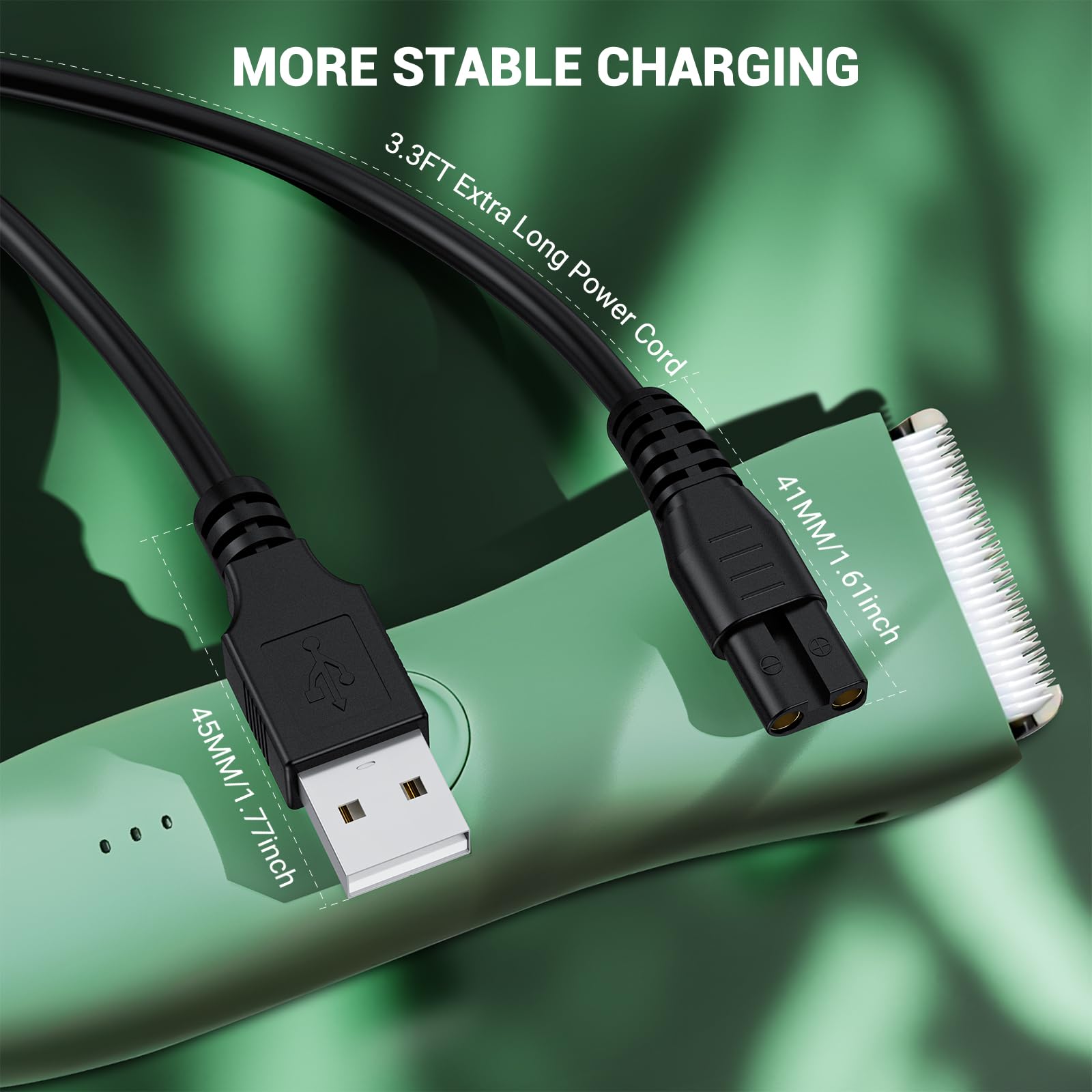 Merom Charger Compatible With Meridian Grooming Electric Shaver Trimmer   Replacement Charging Cable Compatible With Meridian Po