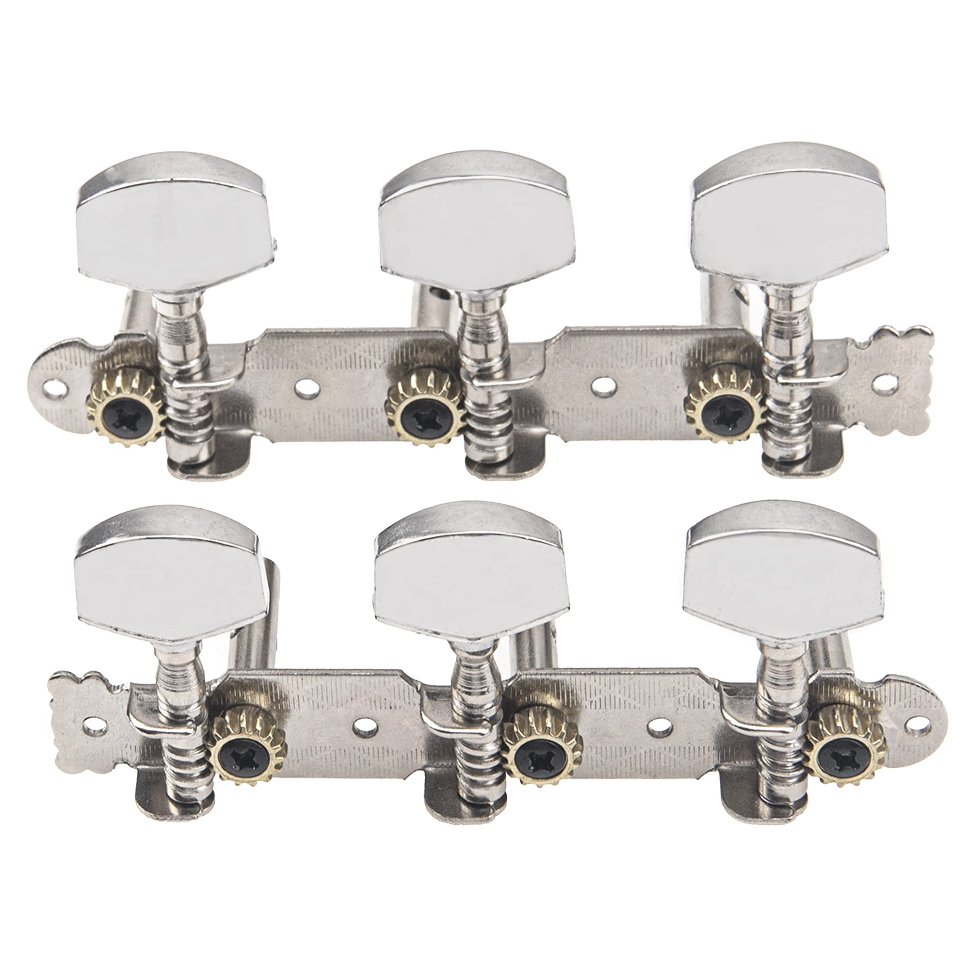 2Pcs Yootones Guitar Tuning Pegs Keys 3R3L Machine Heads Tuners Set Compatible With Acoustic Folk Classical Guitar (Silver)