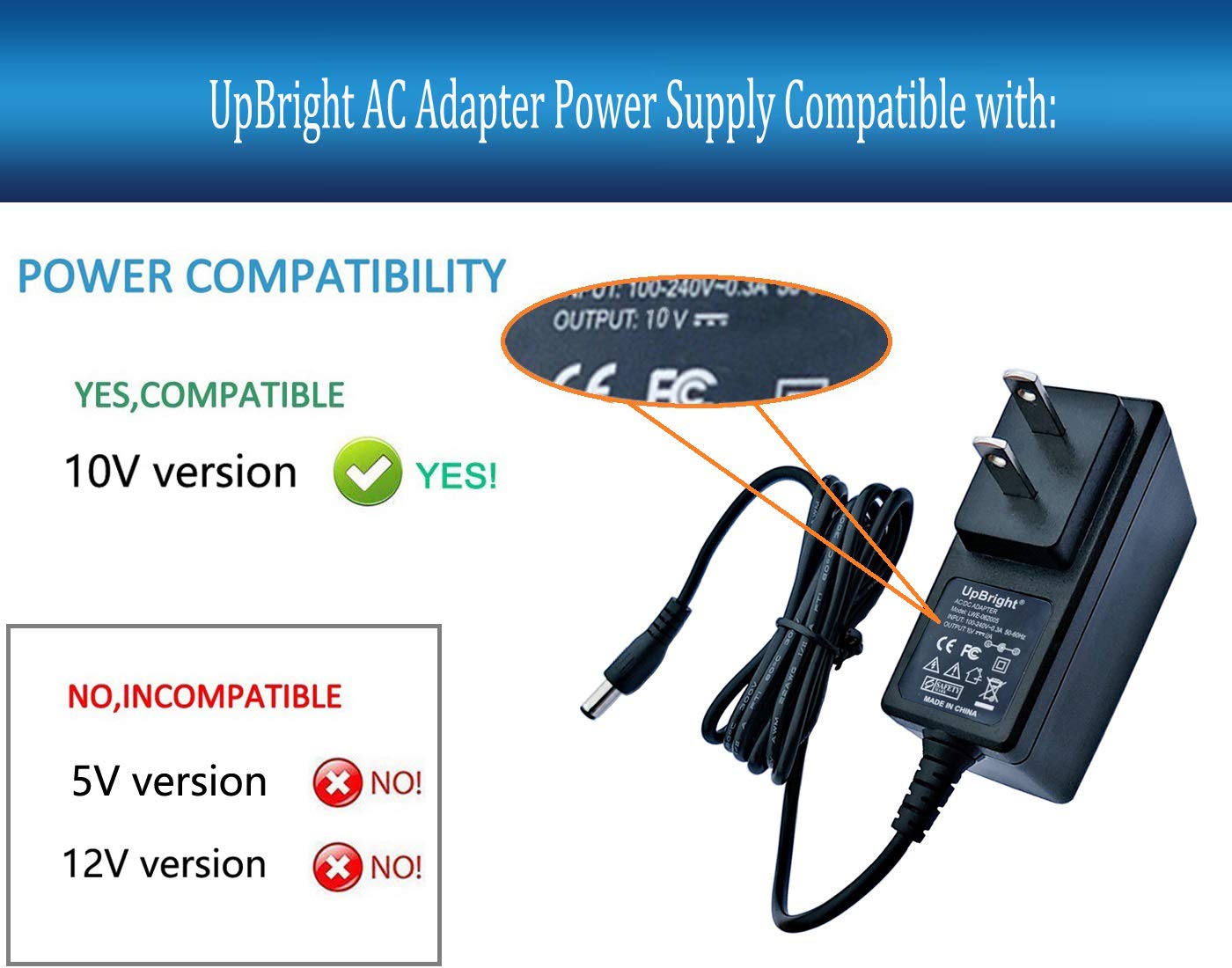 Upbright 10V Ac/Dc Adapter Compatible With Dogtra Super-X 3502Ncp Arc 1900S 1902S Edge 2300Ncp 2500T&B 3500Ncp Collar Hk-Aj-100A