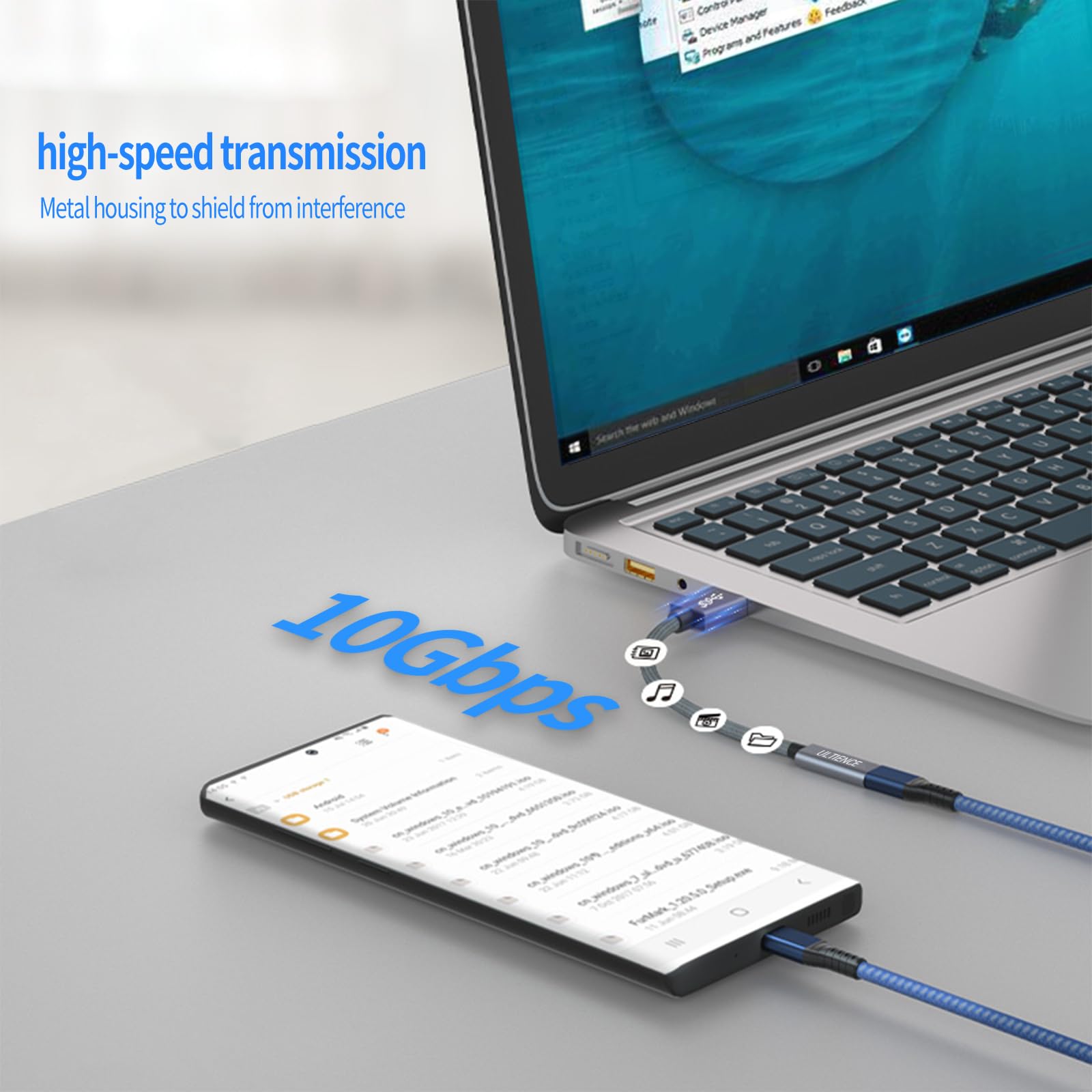 Ultience [10Gbps] High Speed A To C Adapter With Usb To Usb C Cable, And Female Usb C Cable   60W Fast Charging And Data Transfe