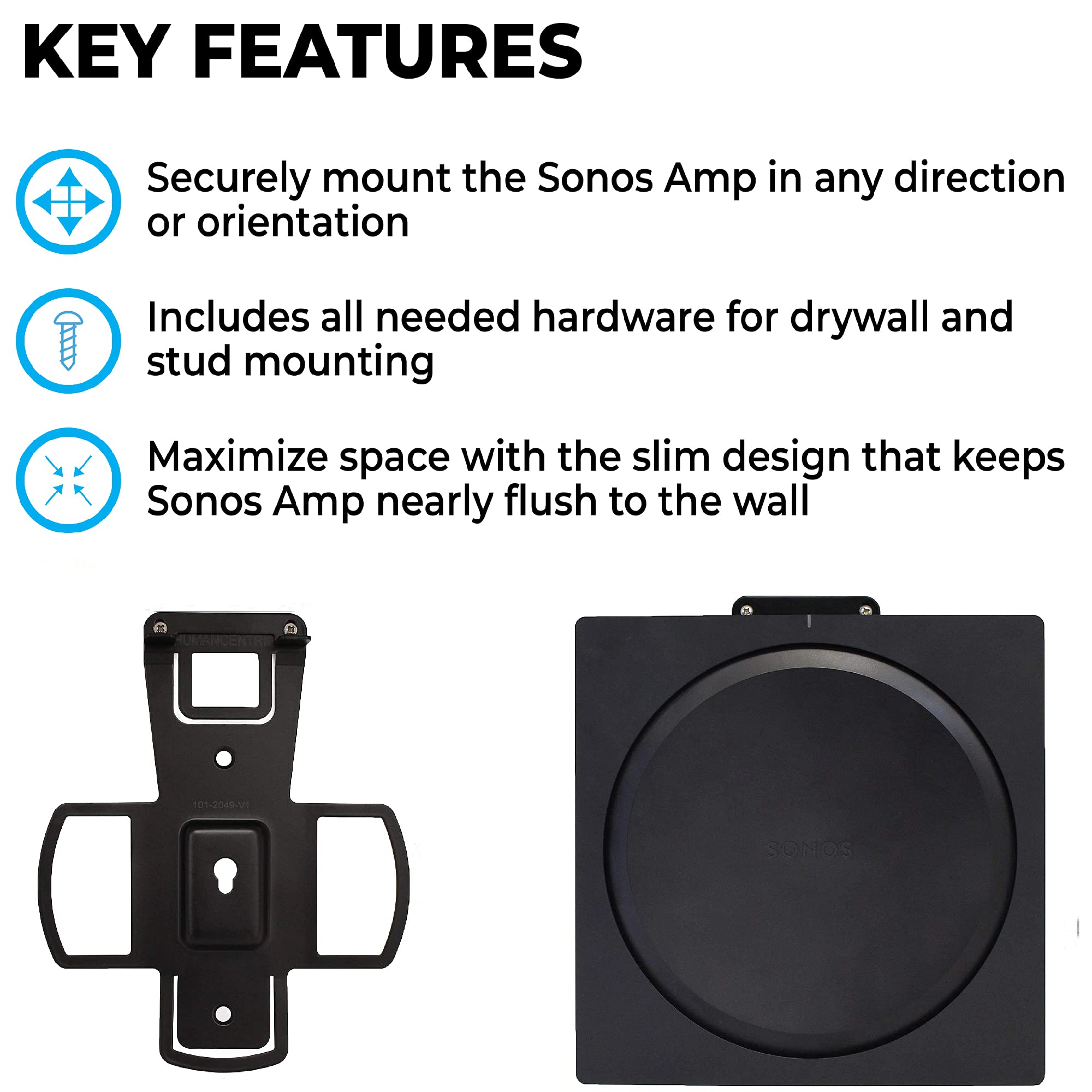Humancentric Wall Mount Compatible With Sonos Amp | Mounting Bracket For Sonos Wireless Amplifier | Mount Sonos Amp In Any Direc