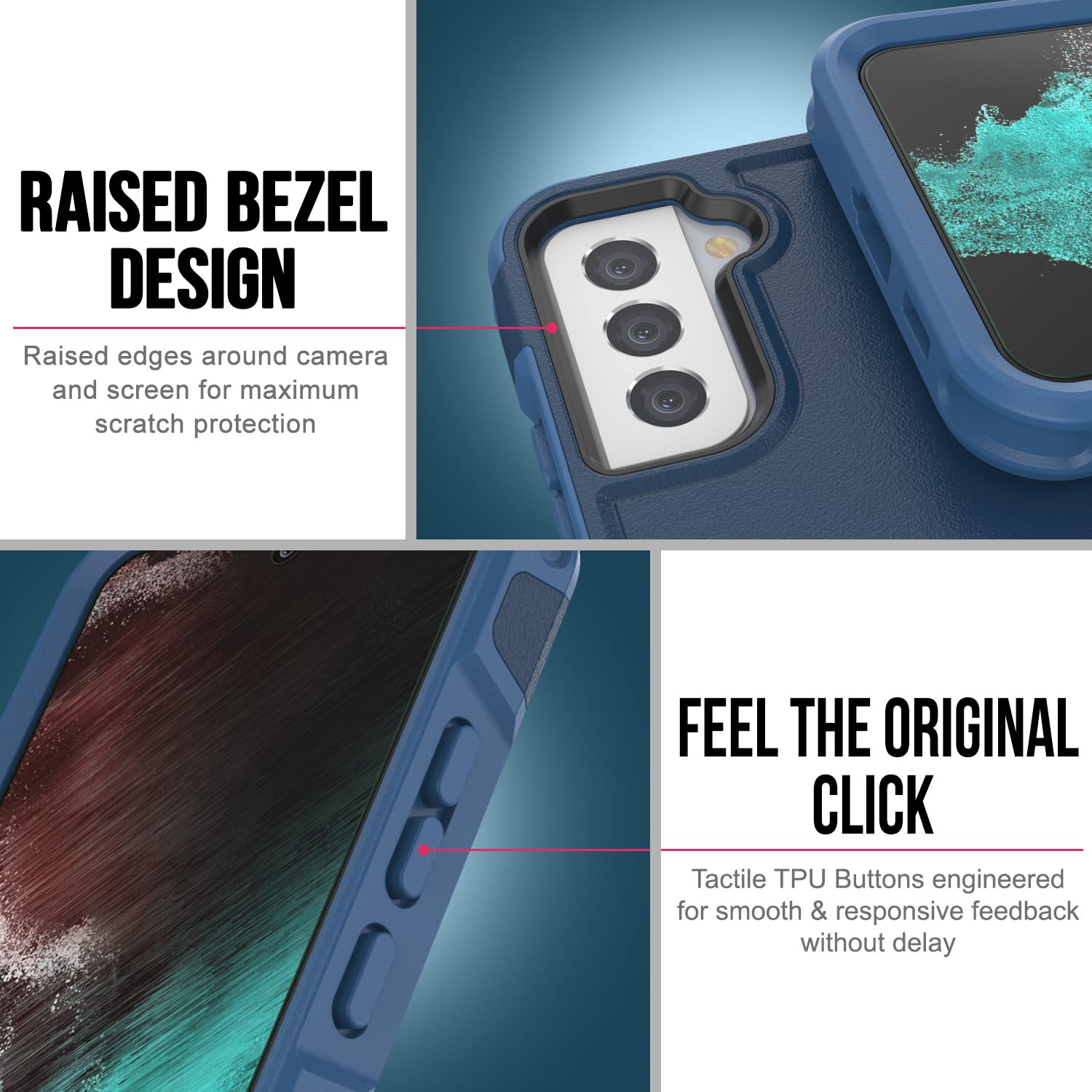 Punkcase Galaxy S22 Case [Spartan 2.0] Clear Rugged Heavy Duty Cover | Ultra Slim Military Grade Protection W/Raised Bezel Desig