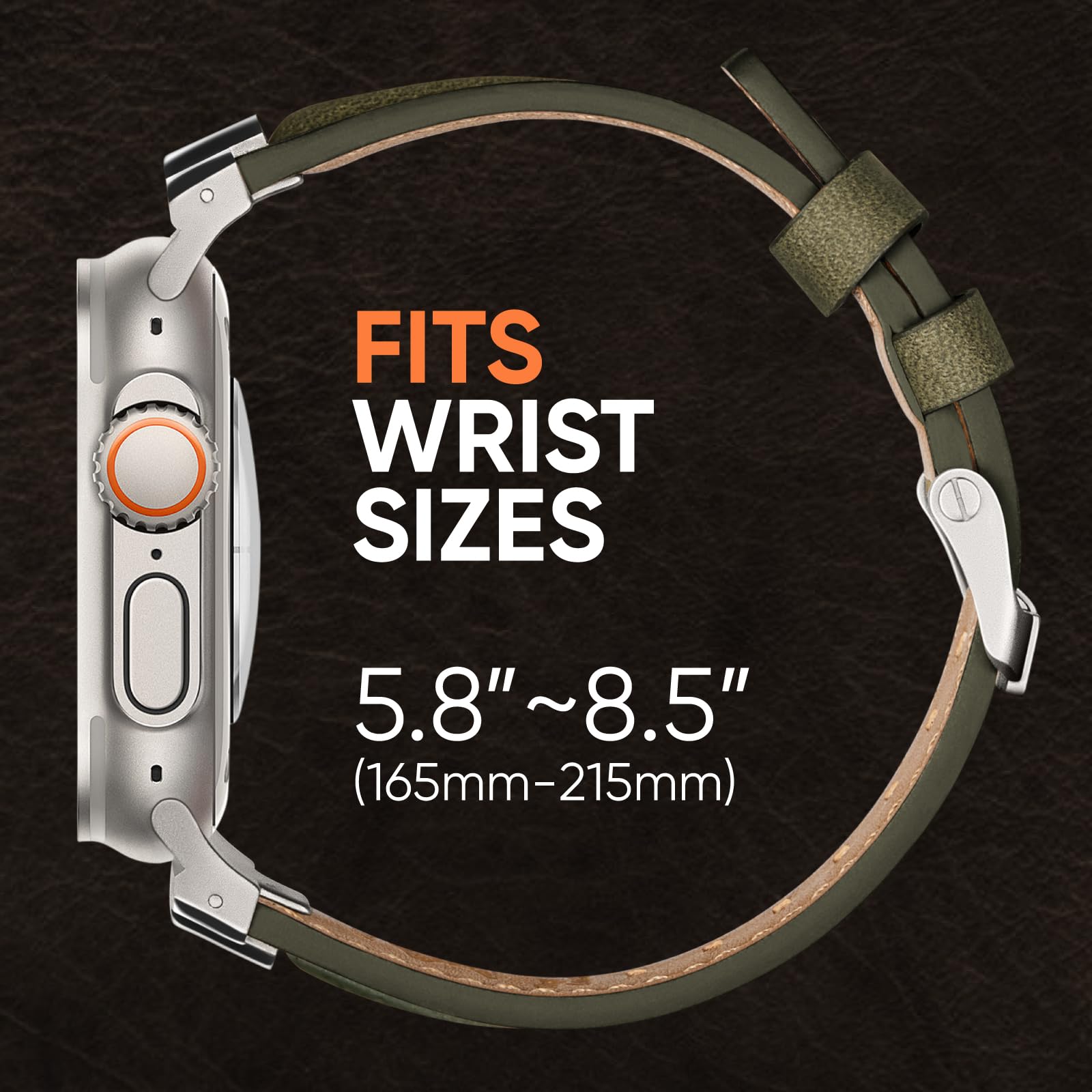 Suitisbest Leather Bands Compatible For Apple Watch Ultra Band 49Mm 46Mm 45Mm 44Mm 42Mm, Genuine Leather Rugged Durable Matel Co