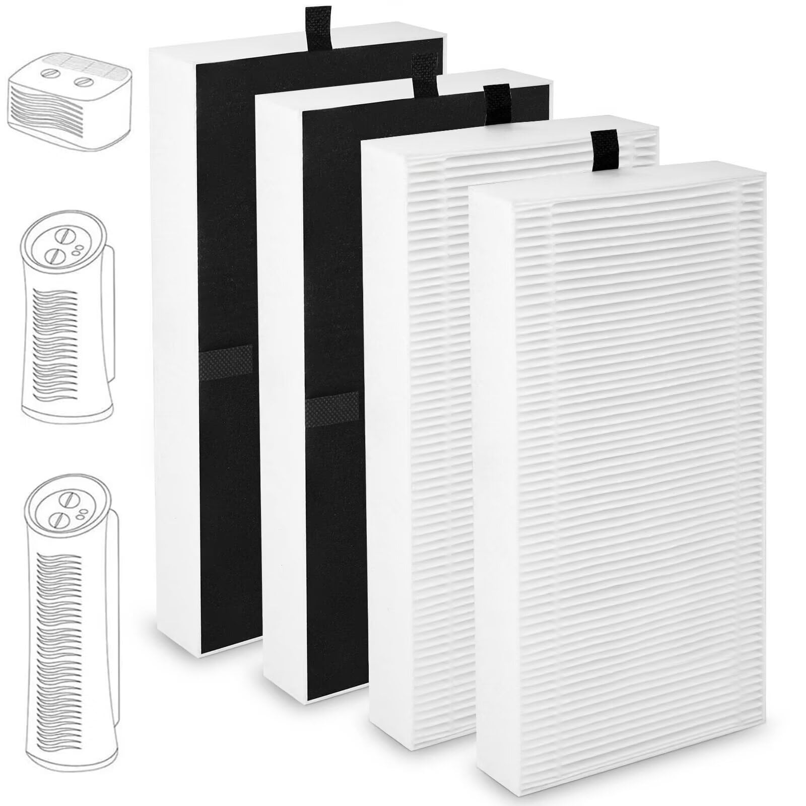 Mxzone Hepa Air Purifier Replacement Filter For Febreze Frf102B, For Honeywell Hht270, Hht290 Series U Filter With Odor Reducing