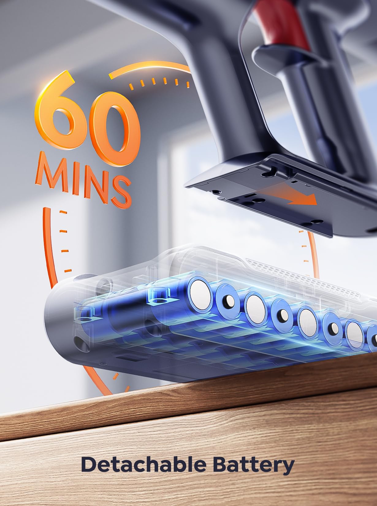 Inteture Cordless Vacuum Cleaner, 550W 45Kpa Vacuum Cleaners For Home, Stick Vacuum With Self Standing, Max 60 Mins, Touch Scree