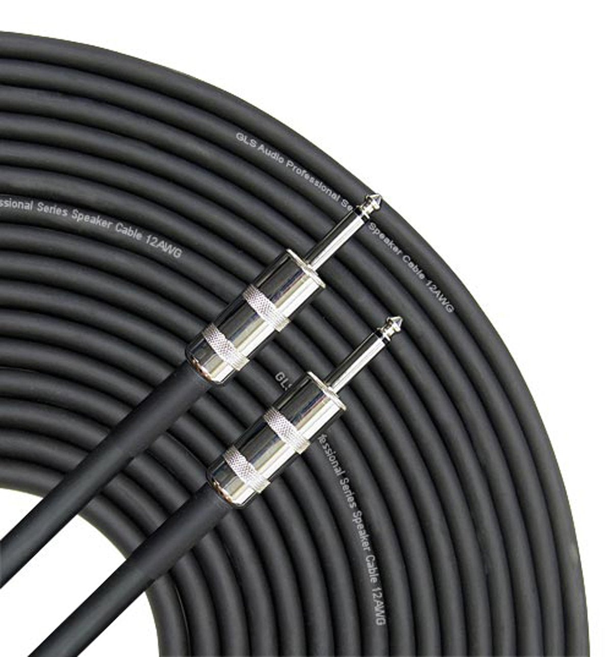 Gls Audio Speaker Cable 1/4'' To 1/4''   12 Awg Professional Bass/Guitar Speaker Cable For Amp   Black, 25 Ft.