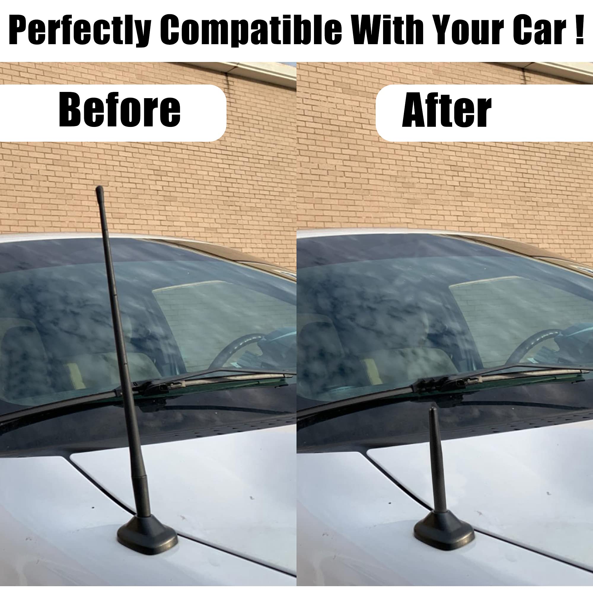 Ksaauto Short Antenna For 2009 2024 Ford F150 F250 F350 Raptor Xlt Ford Bronco Sport, Truck Car Ford F150 Accessories, 4.5 Inche