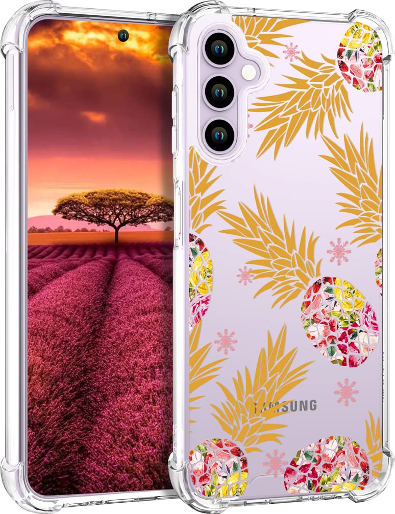 Topgraph Samsung Galaxy S23 Case Cute Pineapple Clear For Women Girly Designer Girls, Cute Silicone Transparent Phone Case Pinea