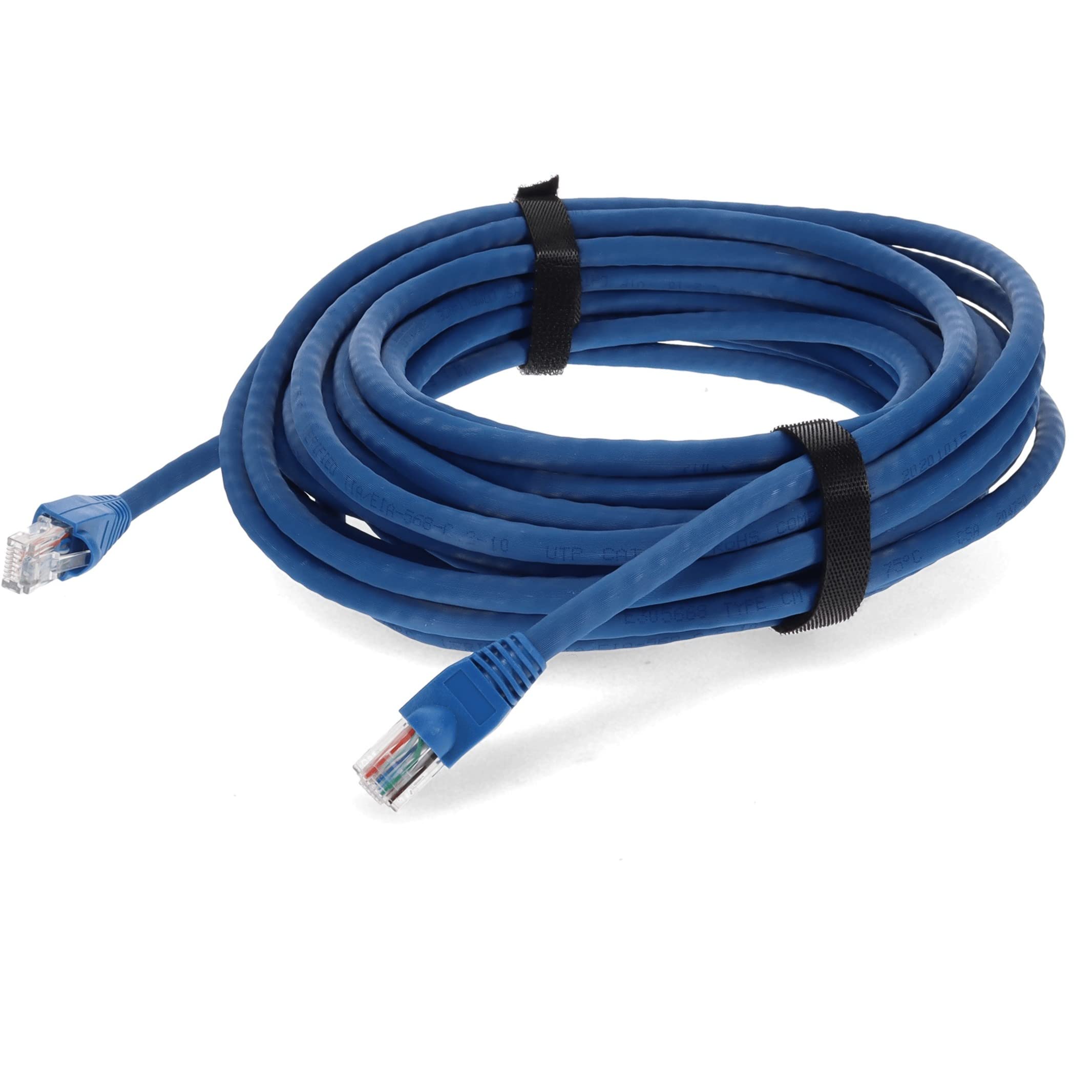 14Ft Blue Cat 6A Pvc Ethernet Cable Snagless Bubble Boot Rj-45 M/M