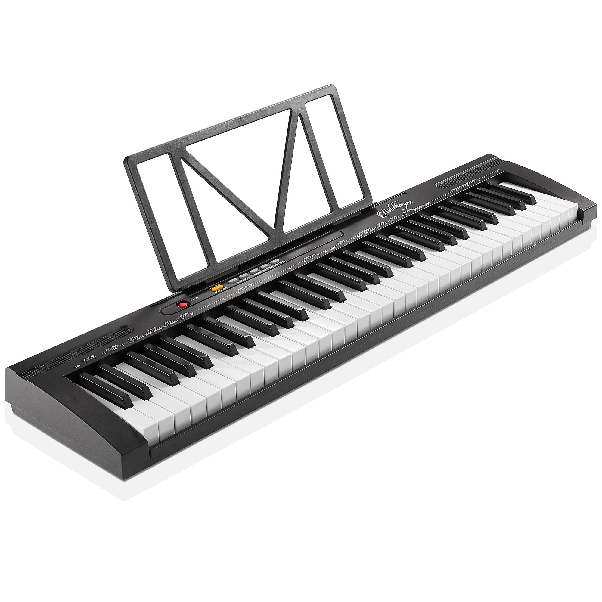 Ashthorpe 61 Key Digital Electronic Keyboard Piano For Beginners, Includes Headphones, Mic And Keynote Stickers