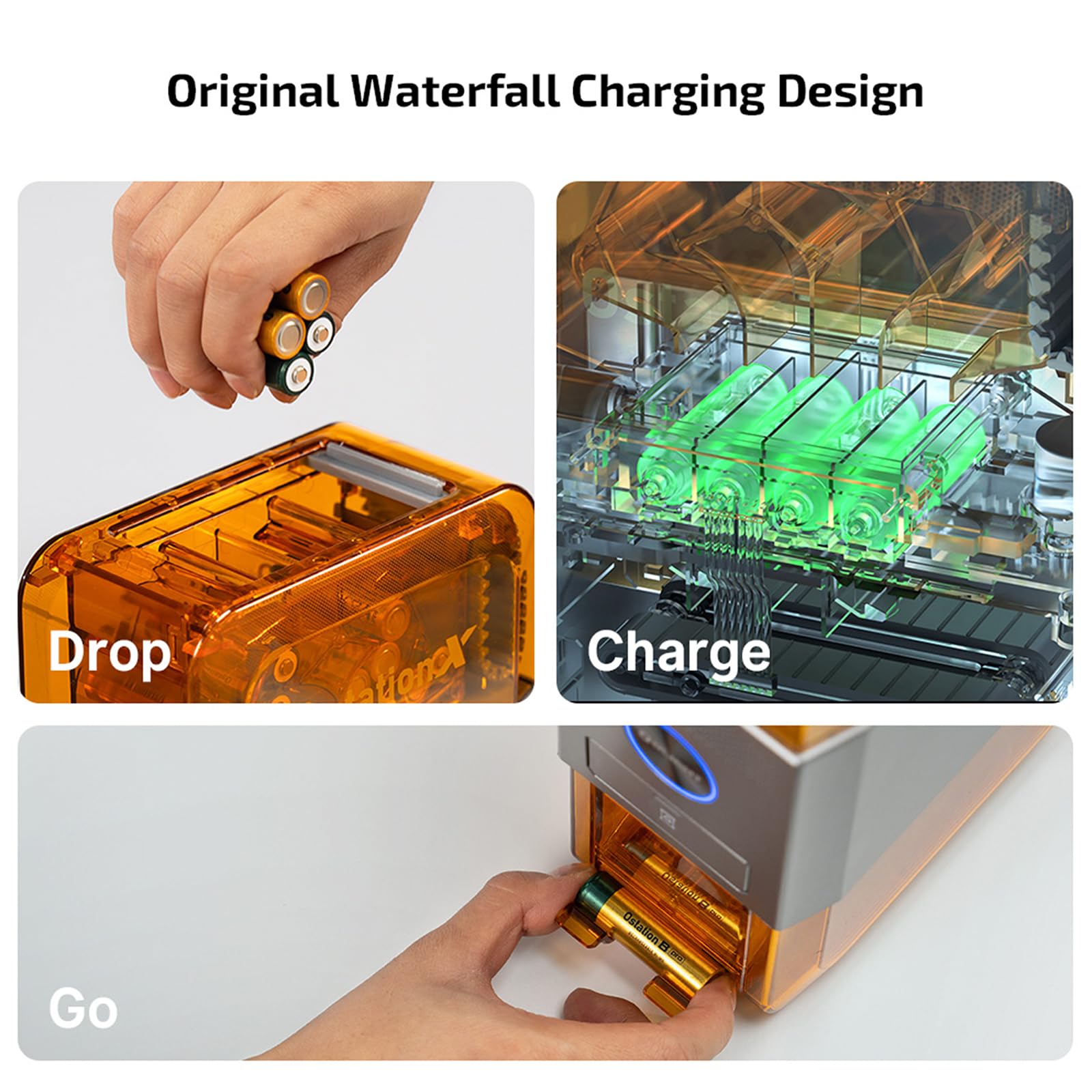 Ollght Ostation X Battery Charger Exclusively For Nimh Aa Rechargeable Batteries, 3 In 1 Automatic Design For Charging Testing &