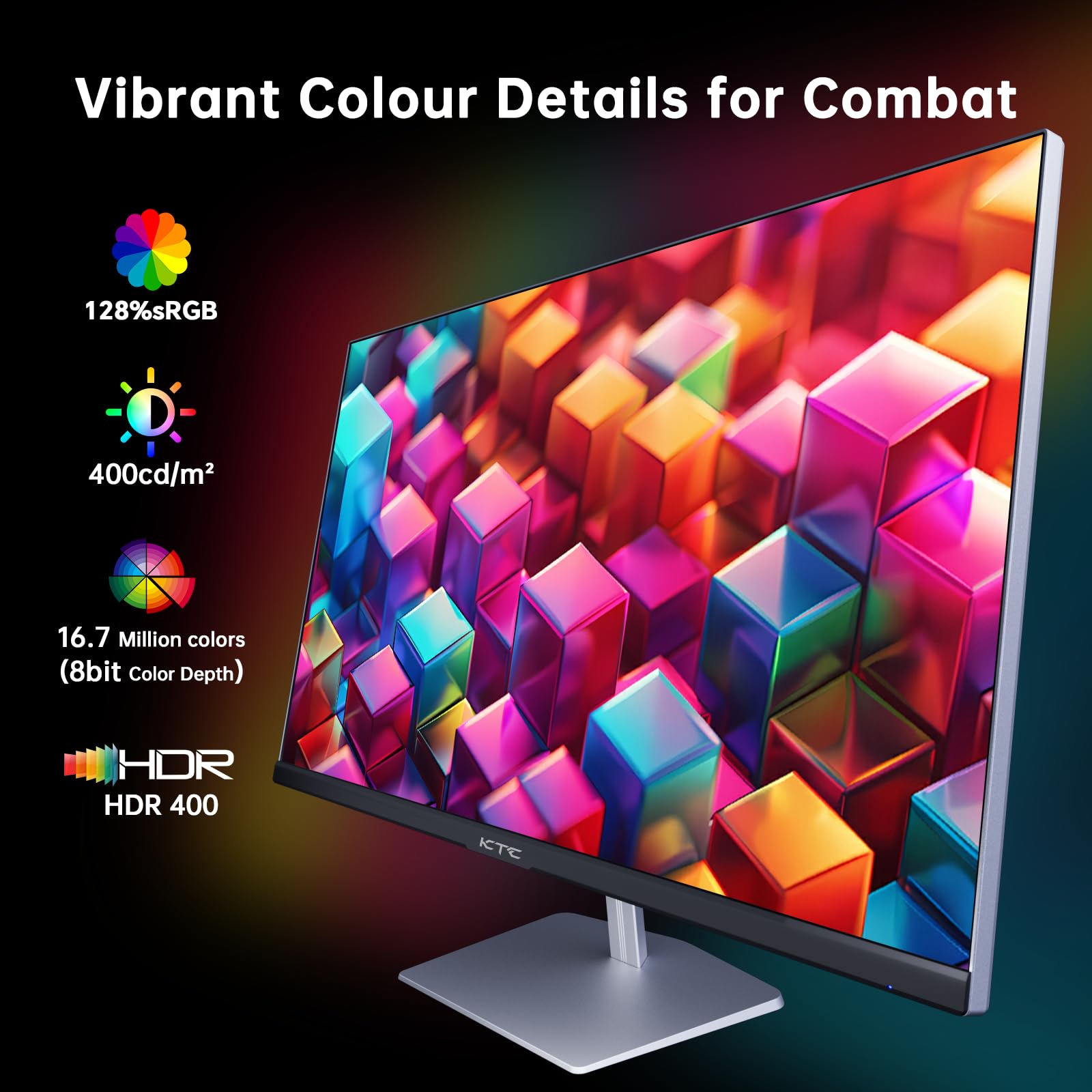 Ktc 24.5 Inch 400Hz 240Hz Gaming Monitor | Fast Ips 1Ms | Fhd 1080P Monitor | Hdr 400 128% Srgb | Hdmi X2, Dp X2 |Tilt Adjustabi