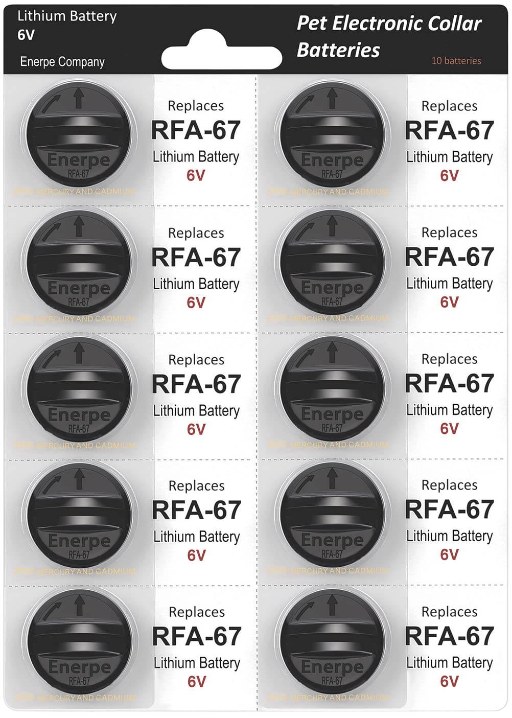 Enerpe Rfa 67 Rfa 67D 11 6V Replacement Battery Long Lasting & High Capacity Compatible With Petsafe Electronic Collars 10 Pack