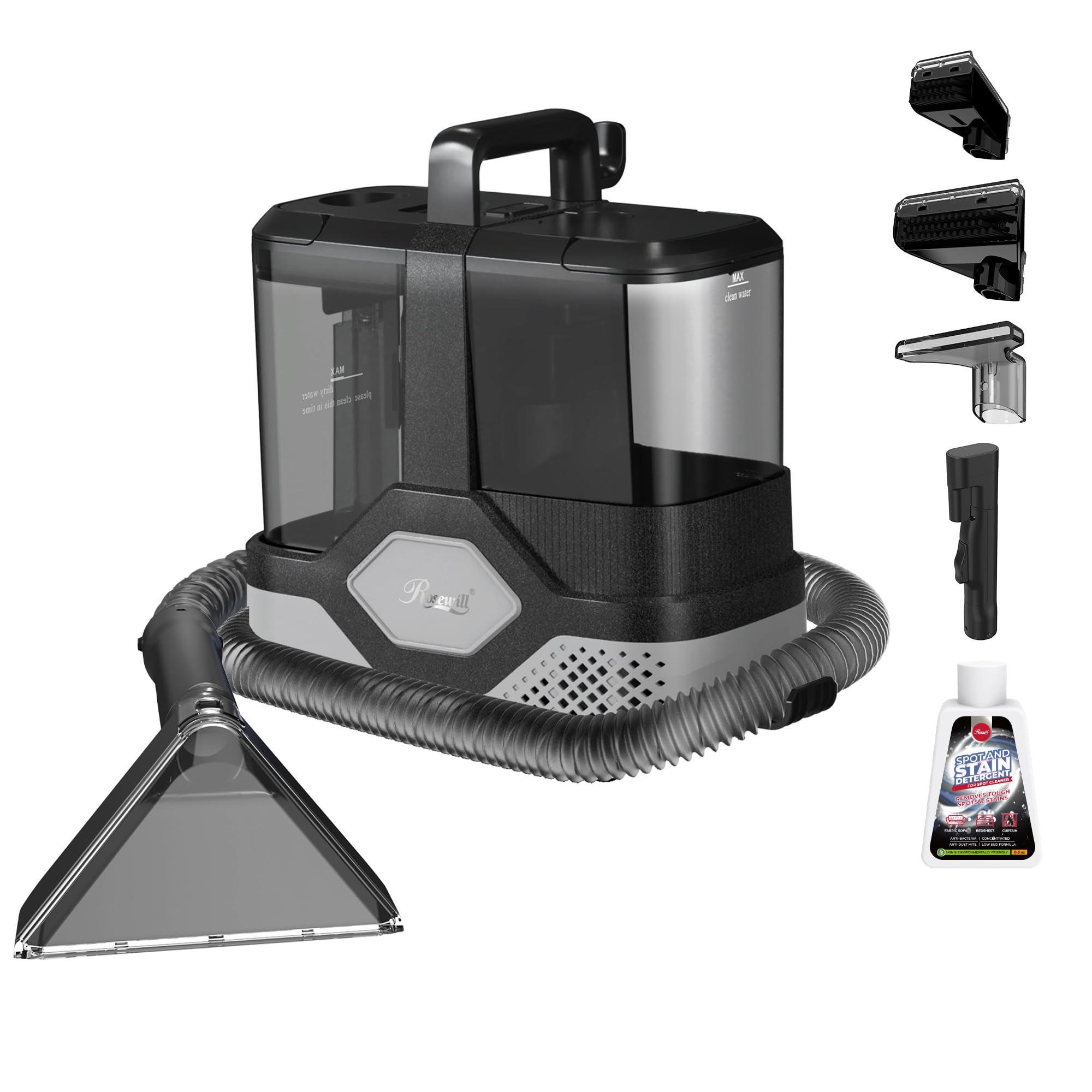 Rosewill Multi-Purpose Portable Carpet and Upholstery Cleaner, Powerful Suction 18 KPa Spot Cleaner, 600W Motor, Car and Auto De