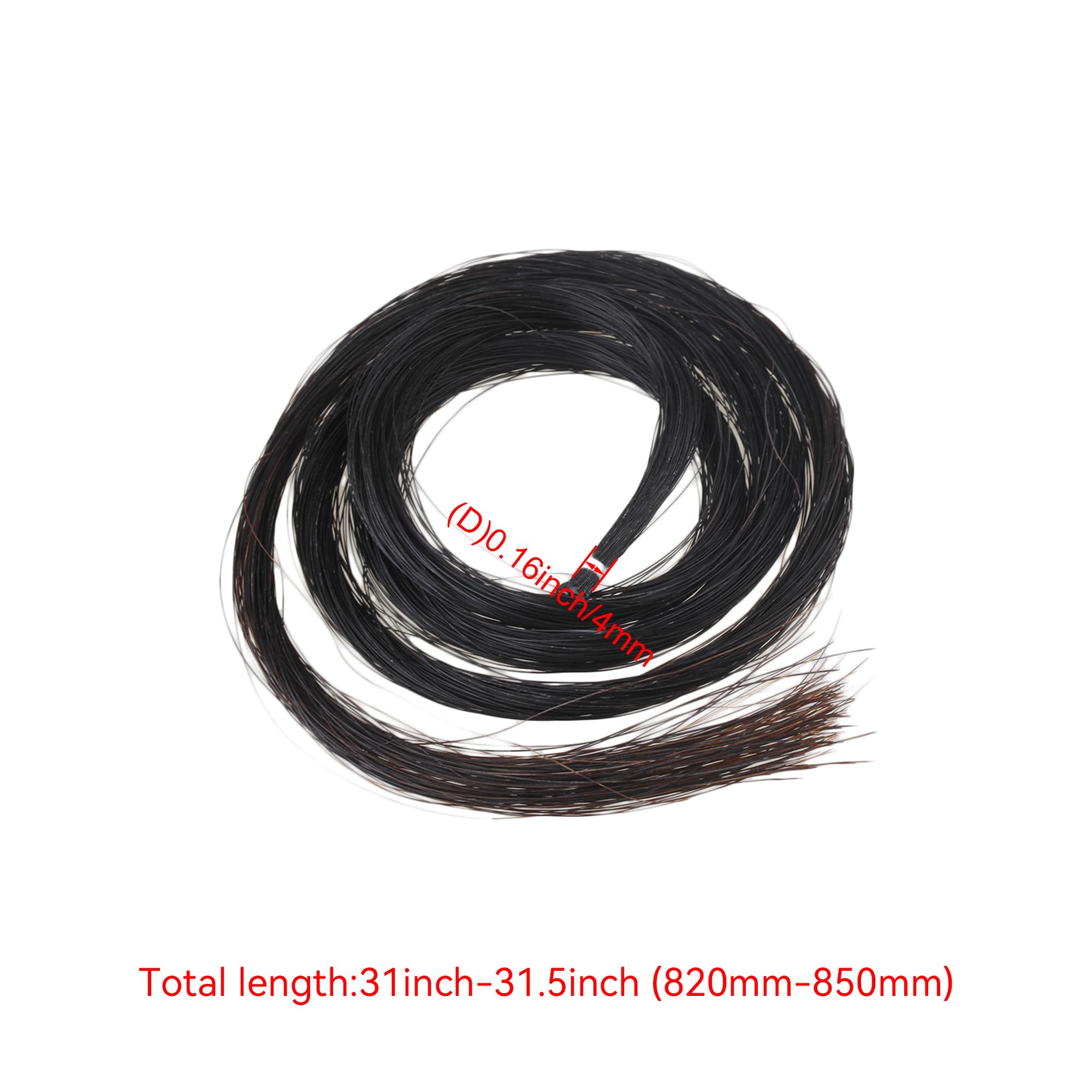 Bqlzr Black 32 Inch Hank Mongolian Horse Hair Violin Bow Hair Replacement
