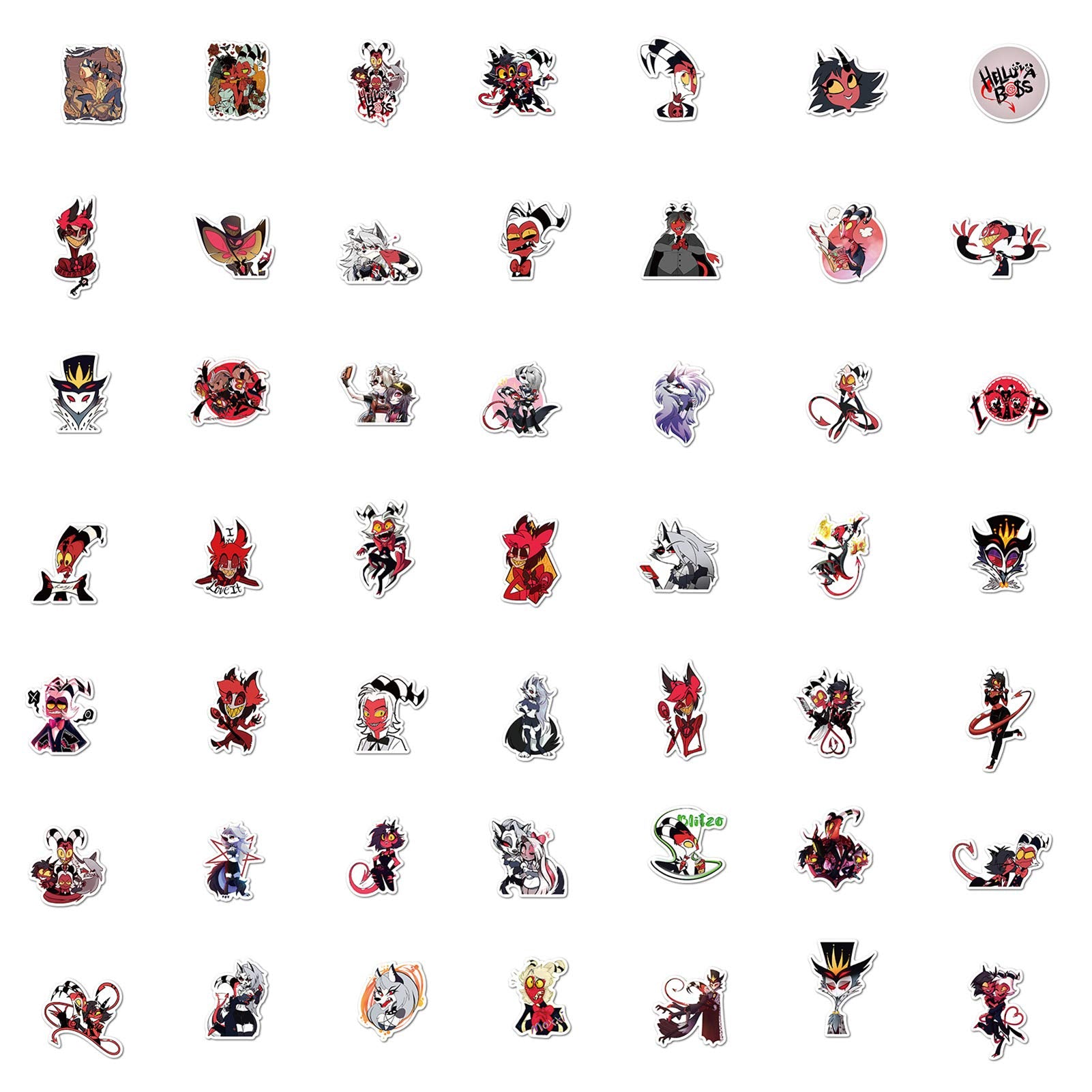 Helluva Boss Stickers, 100Pcs, Cartoon Movie Vinyl Stickers Decals, Cute Cool Laptop Water Bottle Stickers, Stickers For Hydro F