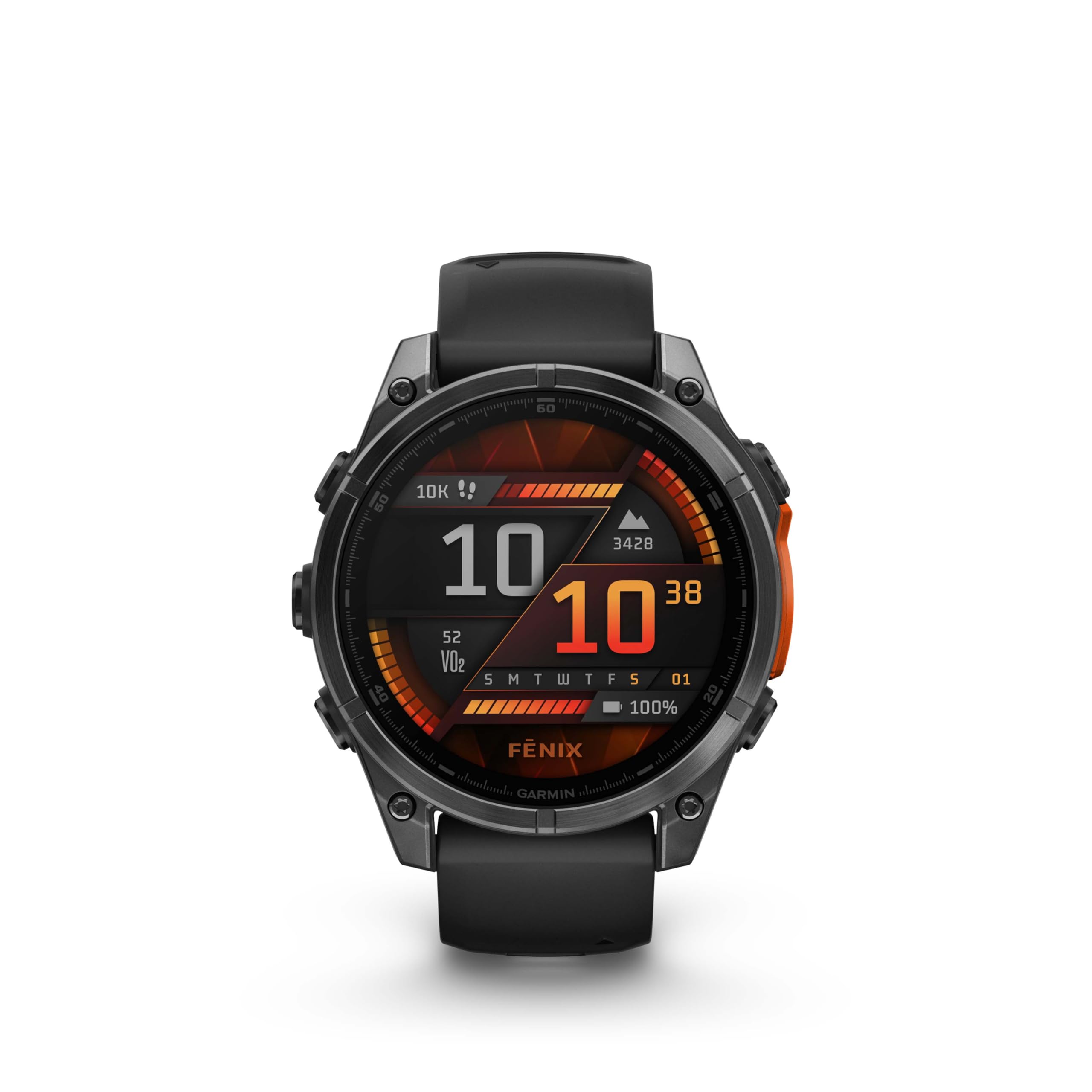 Garmin Fenix 8 47Mm Amoled Premium Multisport Gps Smartwatch Slate Gray With Black Silicone Band, Built-In Led Flashlight, Healt