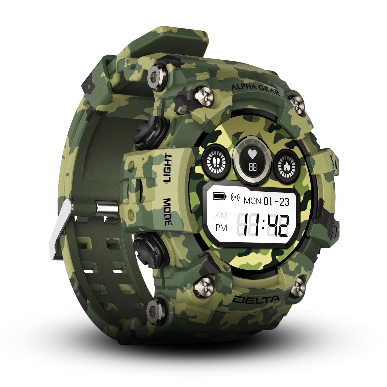 Alphagear Delta Smartwatch For Men, Military Smart Watch, Sports Fitness Tracker Watch With 1.45 '' Hd Screen, 14 Days Battery,