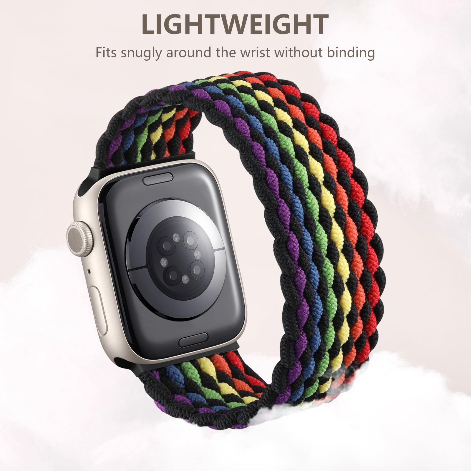 Zedoli Compatible With Apple Watch Band 46Mm 45Mm 44Mm 42Mm 49Mm Men, Stretchy Braided Solo Loop Elastic Nylon Sport Strap For A