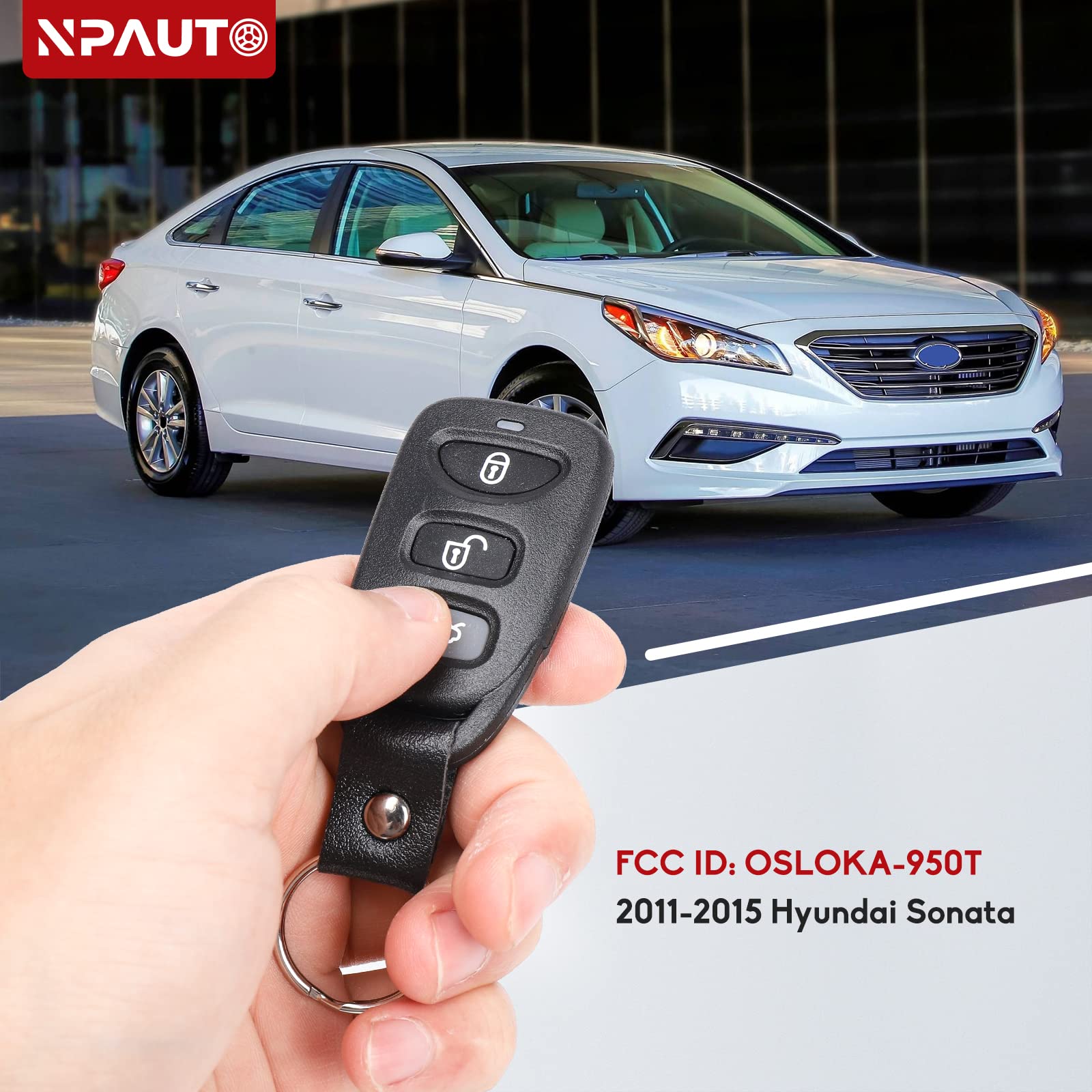 Npauto Key Fob Replacement For Hyundai Sonata 2011 2012 2013 2014 2015 Keyless Entry Remote Control Car Key Fobs (Osloka 950T, 4
