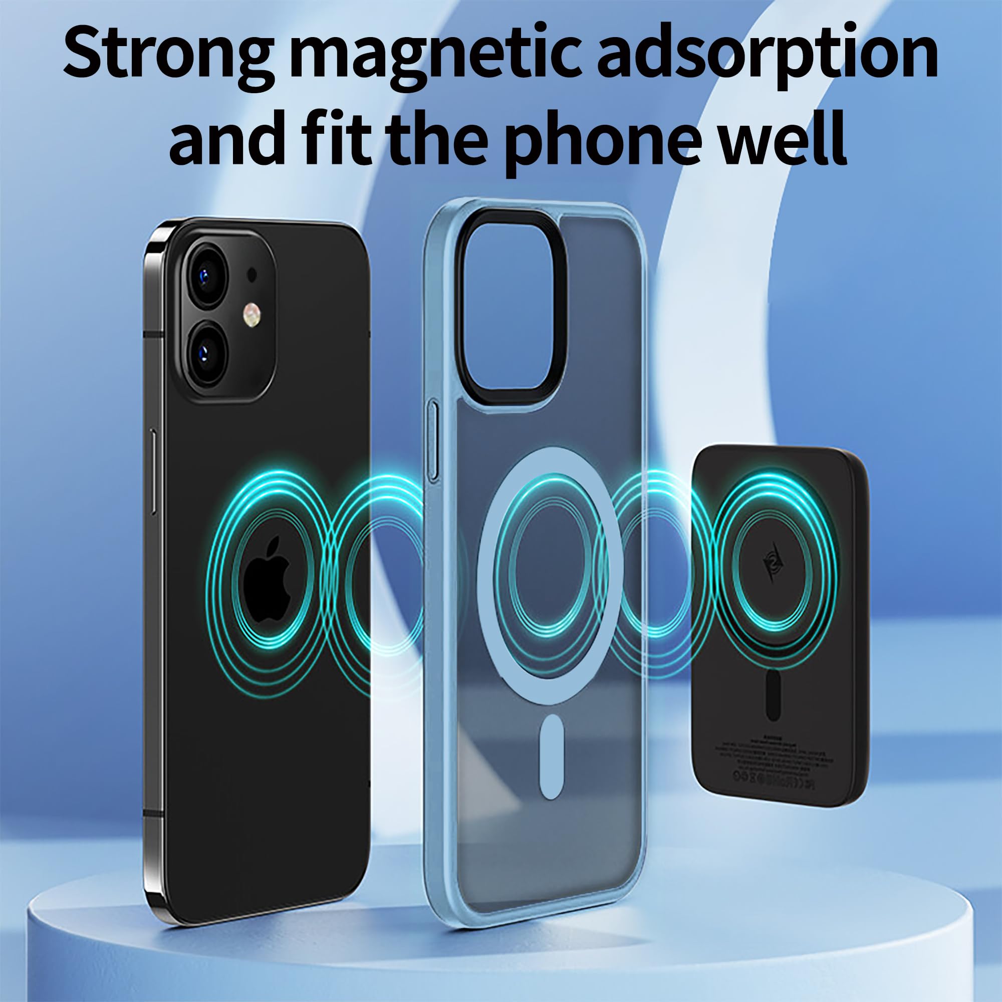 Yriklso Strong Magnetic Case For Iphone 11 [Compatibilty With Magsafe] Protective Shockproof Cover Phone Case For Iphone 11 6.1'