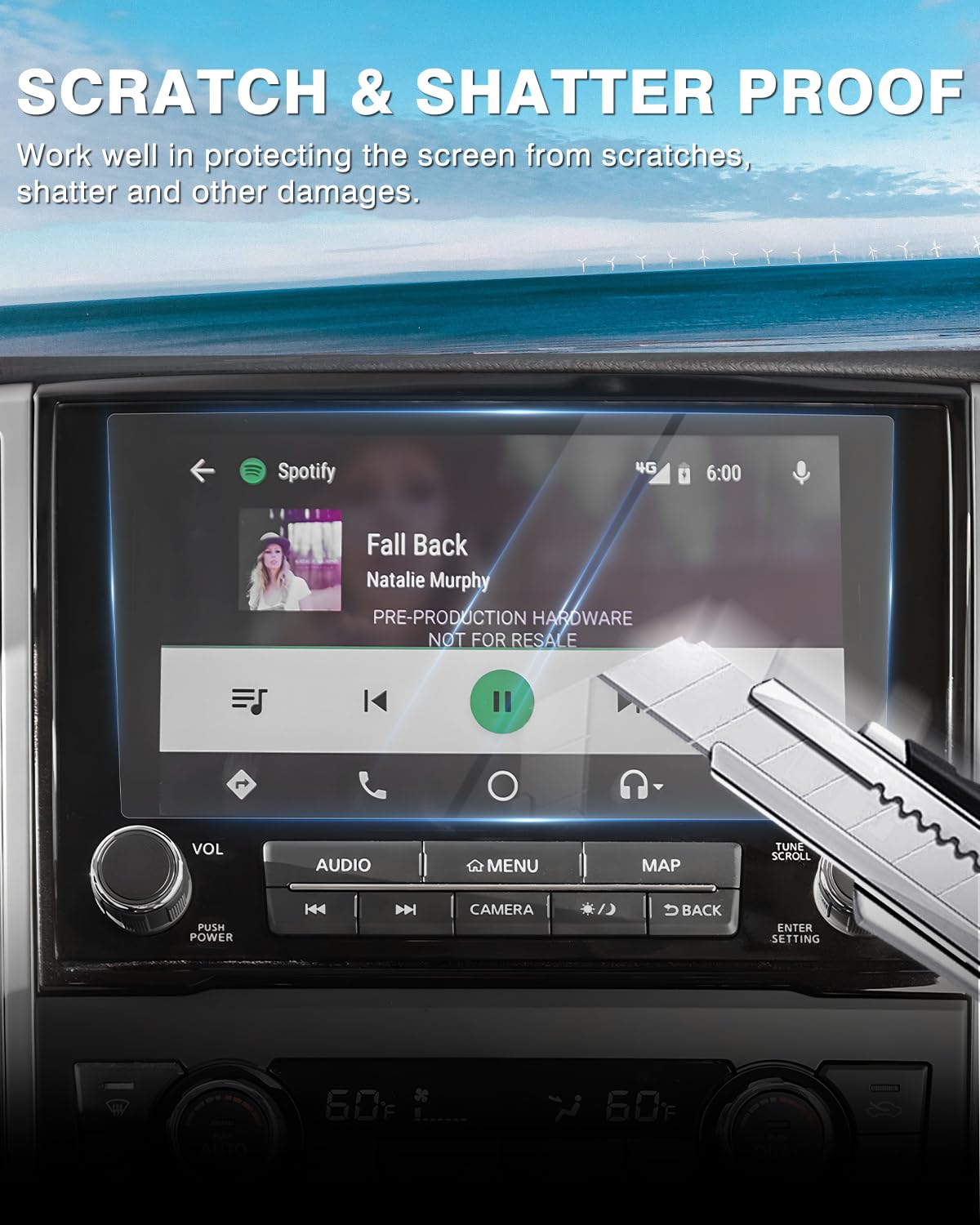 Karltys 2 Pack Screen Protector For Nissan Titan Pro 4X Accessories 2021 2022 2023 2024, 9 Inch Touchscreen Tempered Glass Navigation Protective Film Anti Fingerprint