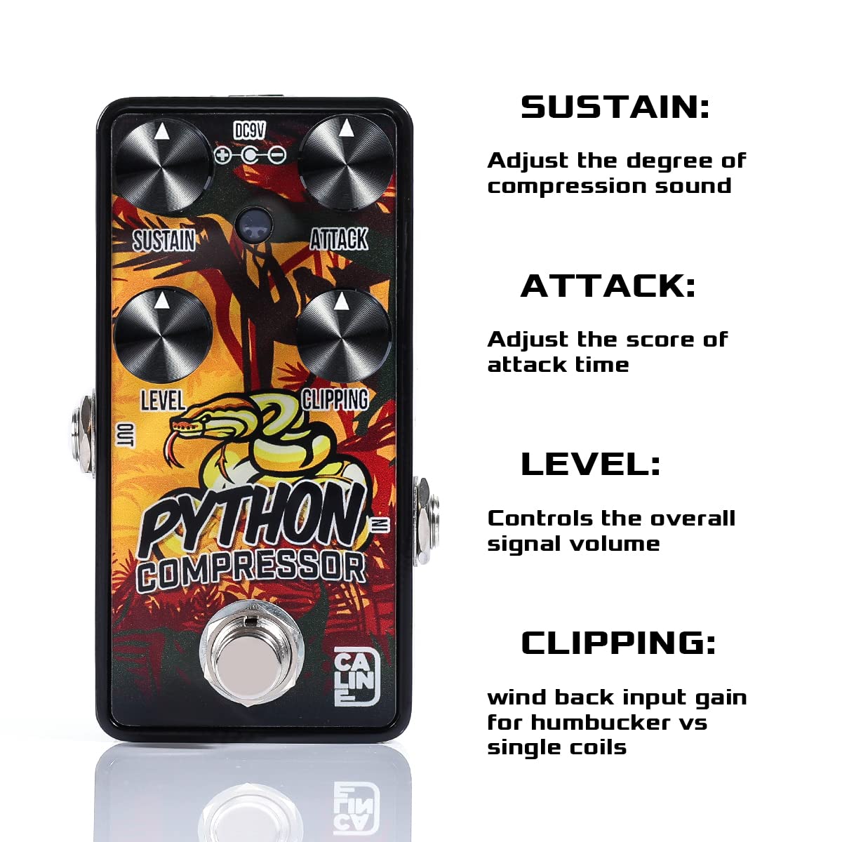 Caline Mini Guitar Compressor Pedal G Series G012 Pure Analog Compression Effect Guitar Pedal For Electric Guitar True Bypass De