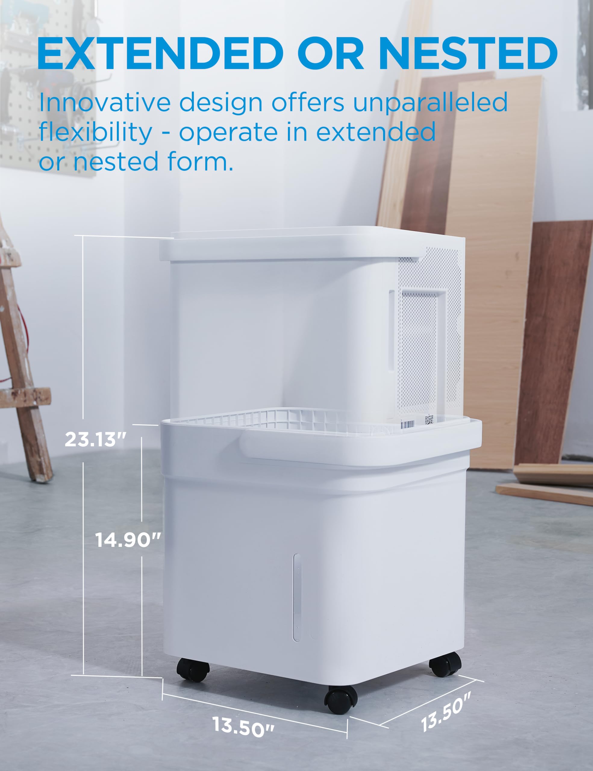 Midea Cube 20 Pint Dehumidifier For Basement And Rooms At Home For Up To 1,500 Sq. Ft., Smart Control, Works With Alexa (White),