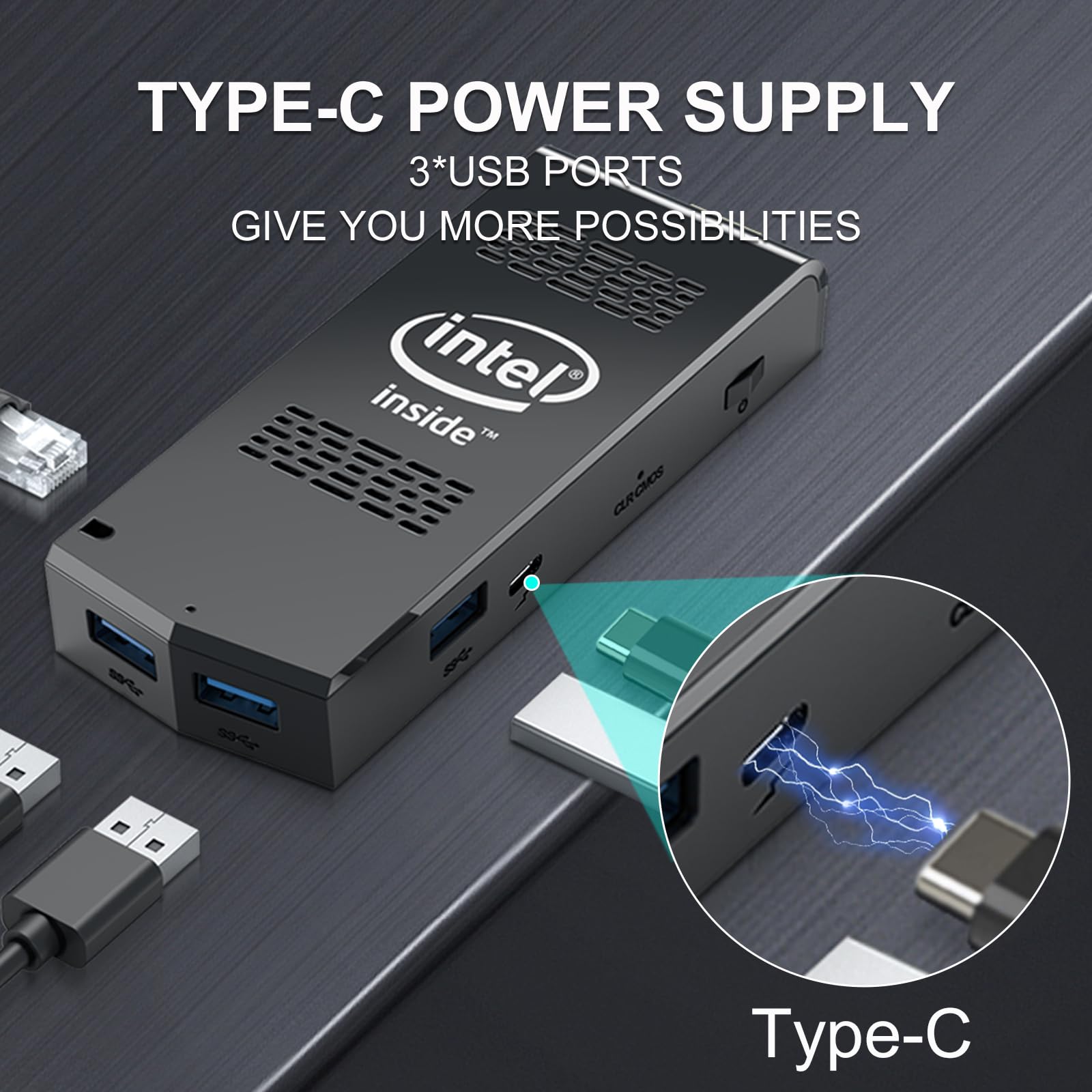 Aioexpc Mini Pc Stick Intel Celeron N4000 2.8Ghz Windows 11 Pro 8Gb Ddr4 128Gb Ssd Mini Compute Stick Support 4K Hdmi, 2.4G/5.0G