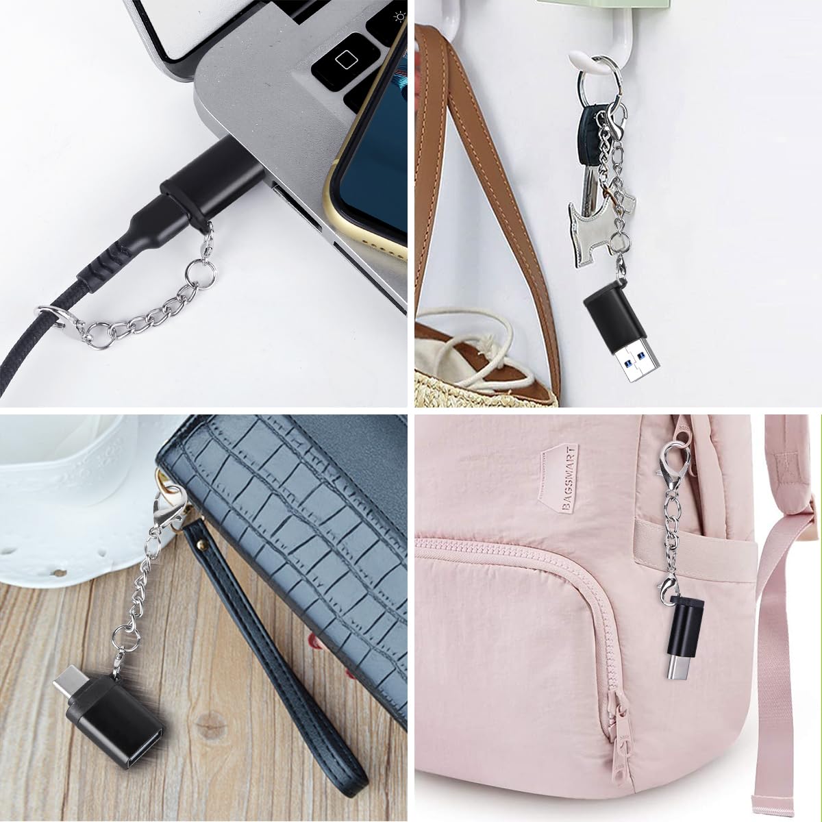 Bhskjsz Usb C Adapter 4Pack Micro Usb To Usb C Adapter Usb C To Usb A Usb C To Usb Converter Type C Adapter Otg Usb Type C Adapt