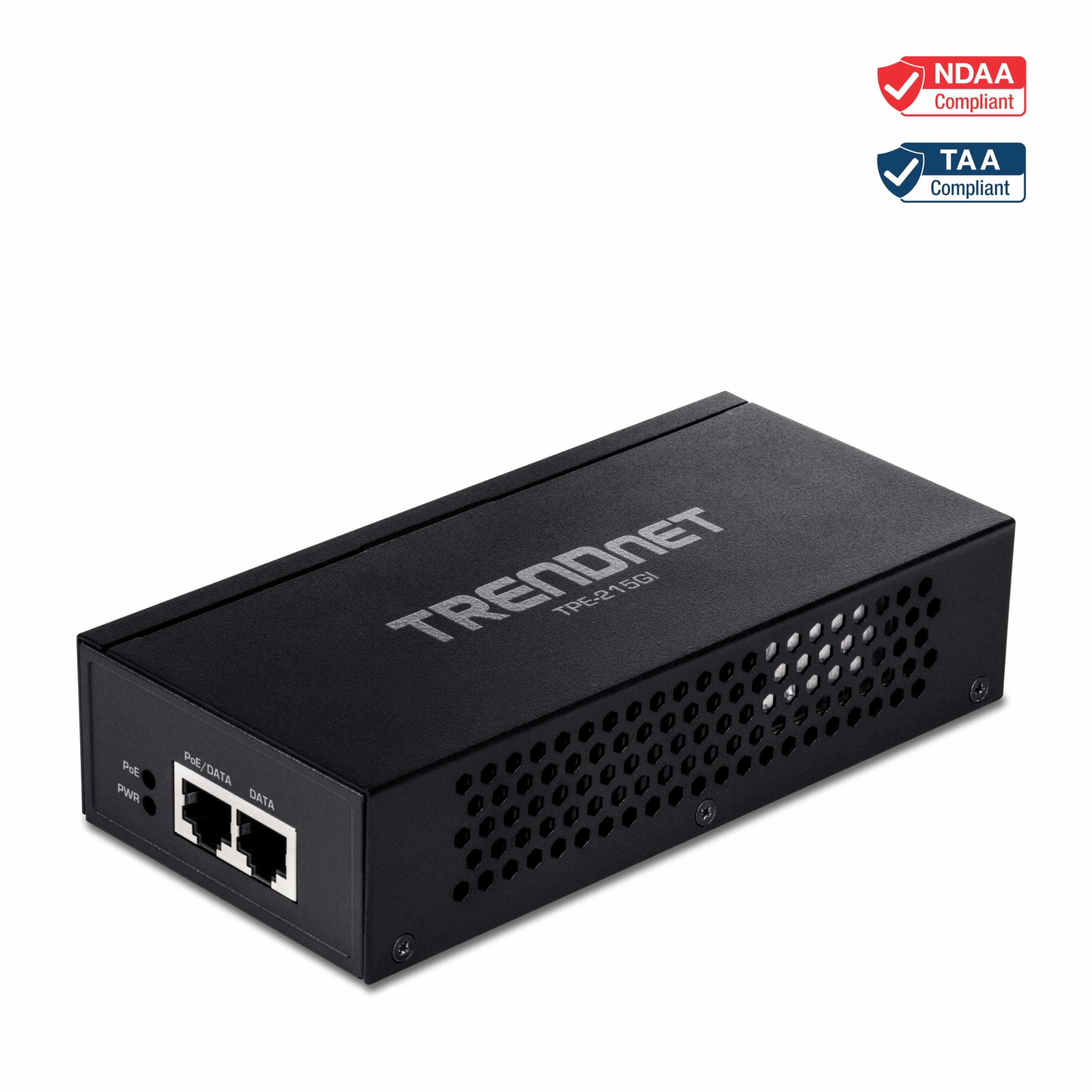 Trendnet 25G Poe+ Injector, Tpe 215Gi, Poe (154W) Or Poe+ (30W), Converts A Non Poe Port To A Poe+ 25G Port, 25Gbase T Compliant