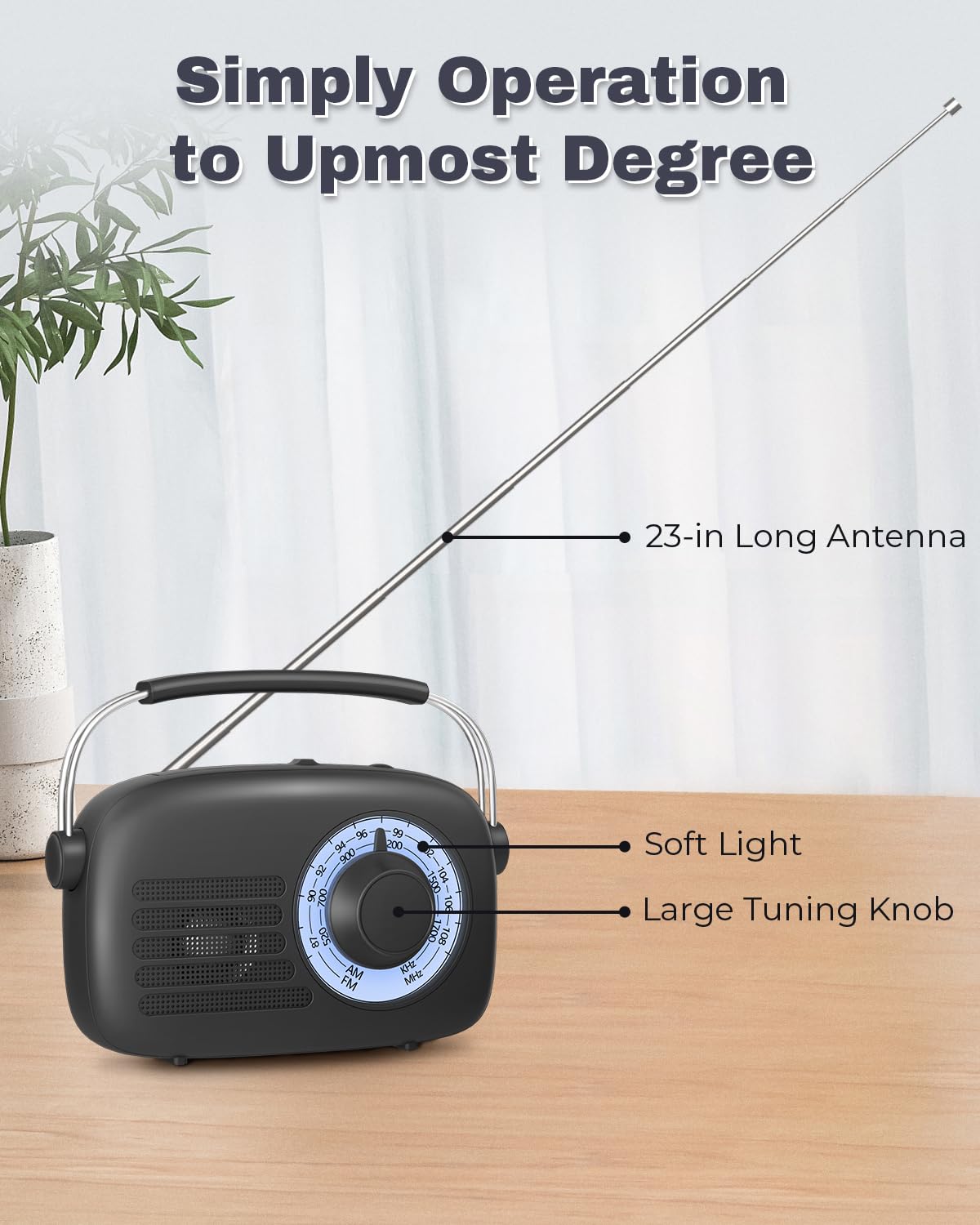 Prunus Am Fm Radio Portable � Aa Battery Operated Radio Or Plug In Wall � Loud Speaker � Earphone Jack � Transistor Radio With Best Reception � Big Knob Easy To Use � Luminous Dial � Small Radio J 112