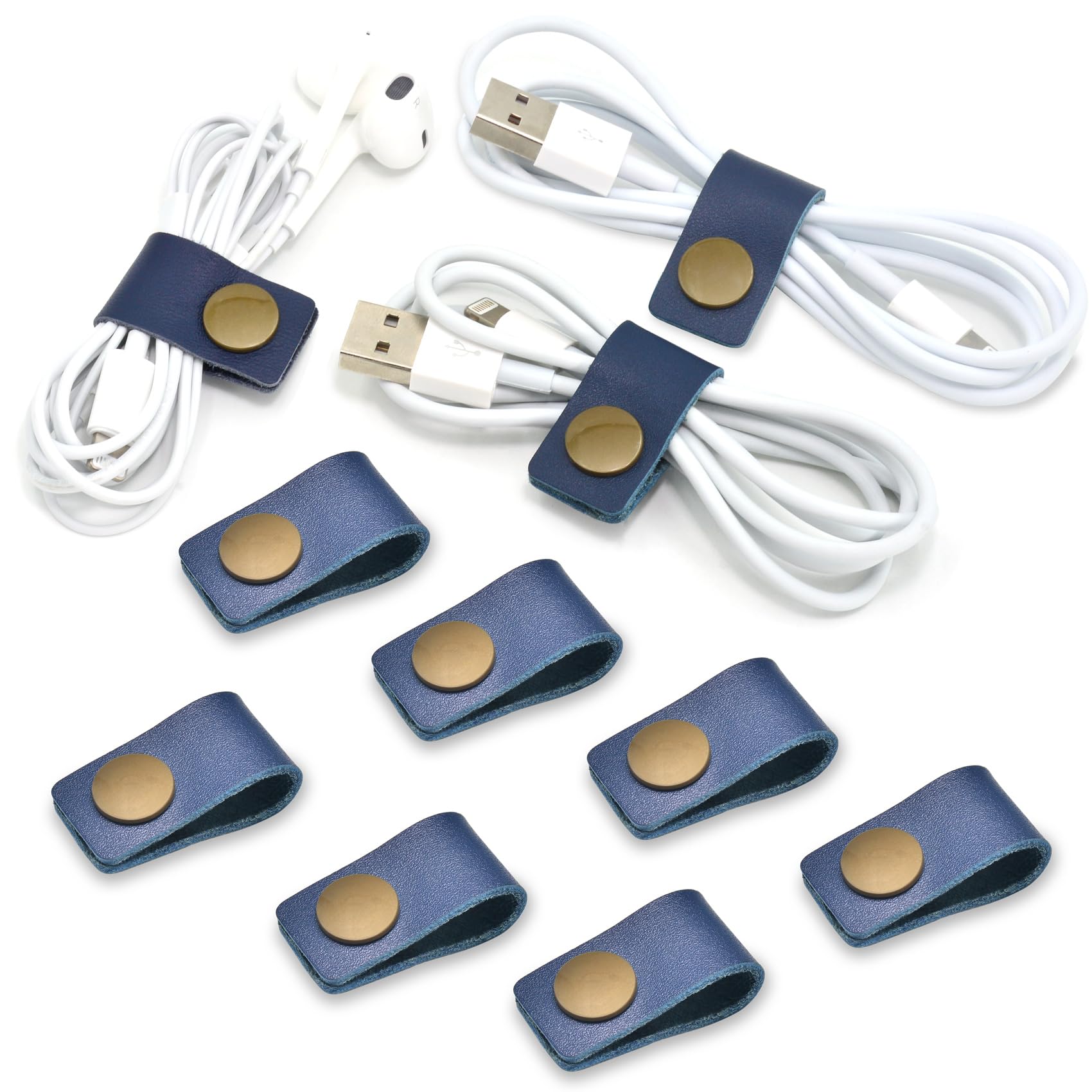 Caillu Cord Organizer,Cord Keeper,Cable Organizer Usb Holder,Cable Management,Cable Straps,Earbud Case,Wrap Headset Winder,Phone Earphone Clips Ties Stocking Stuffers For Men Gifts