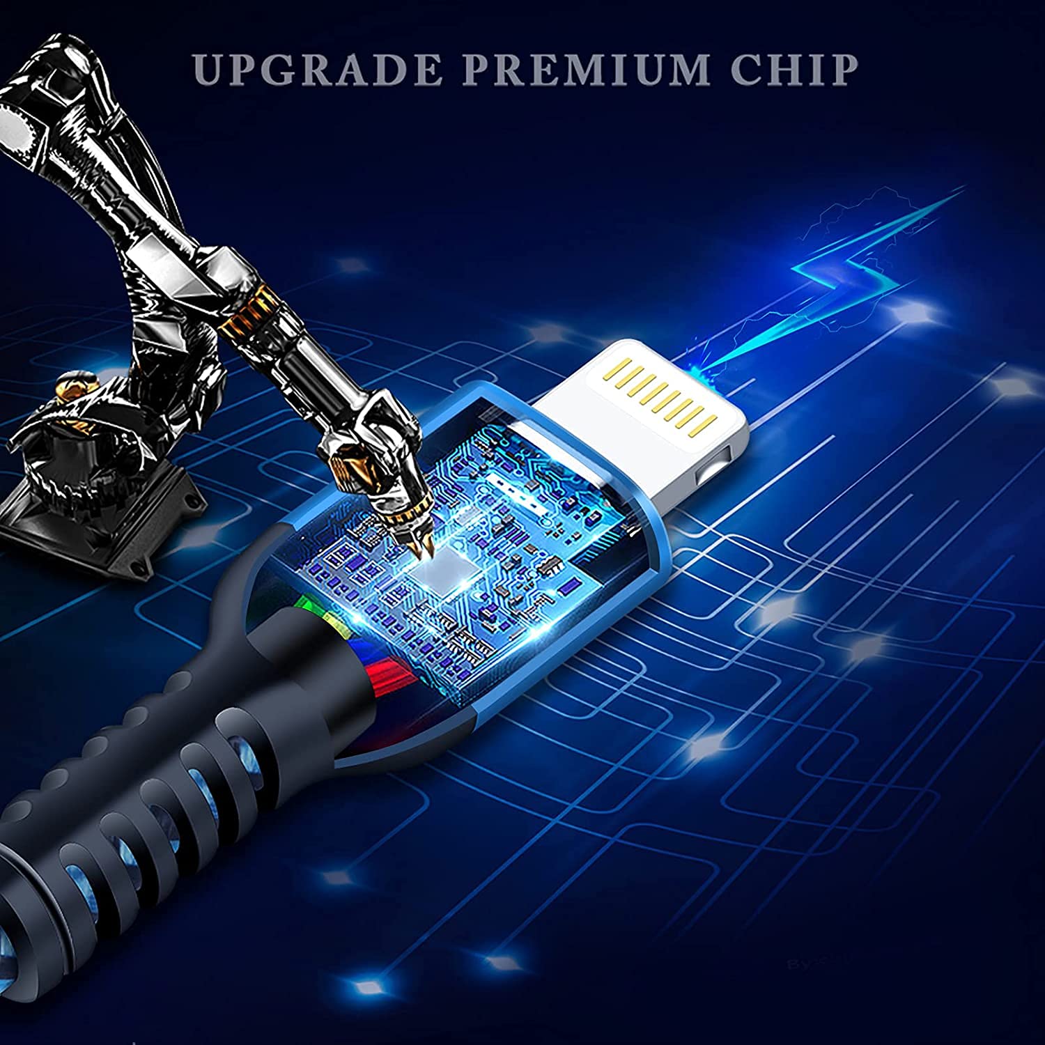 3Pack Lightning Charger Cable For Iphone 14/13 Pro Max/13Pro/13 Mini/12/11/10/X/Xr/Xs/8 Plus, 6Ft Apple Original Braided Long Ch