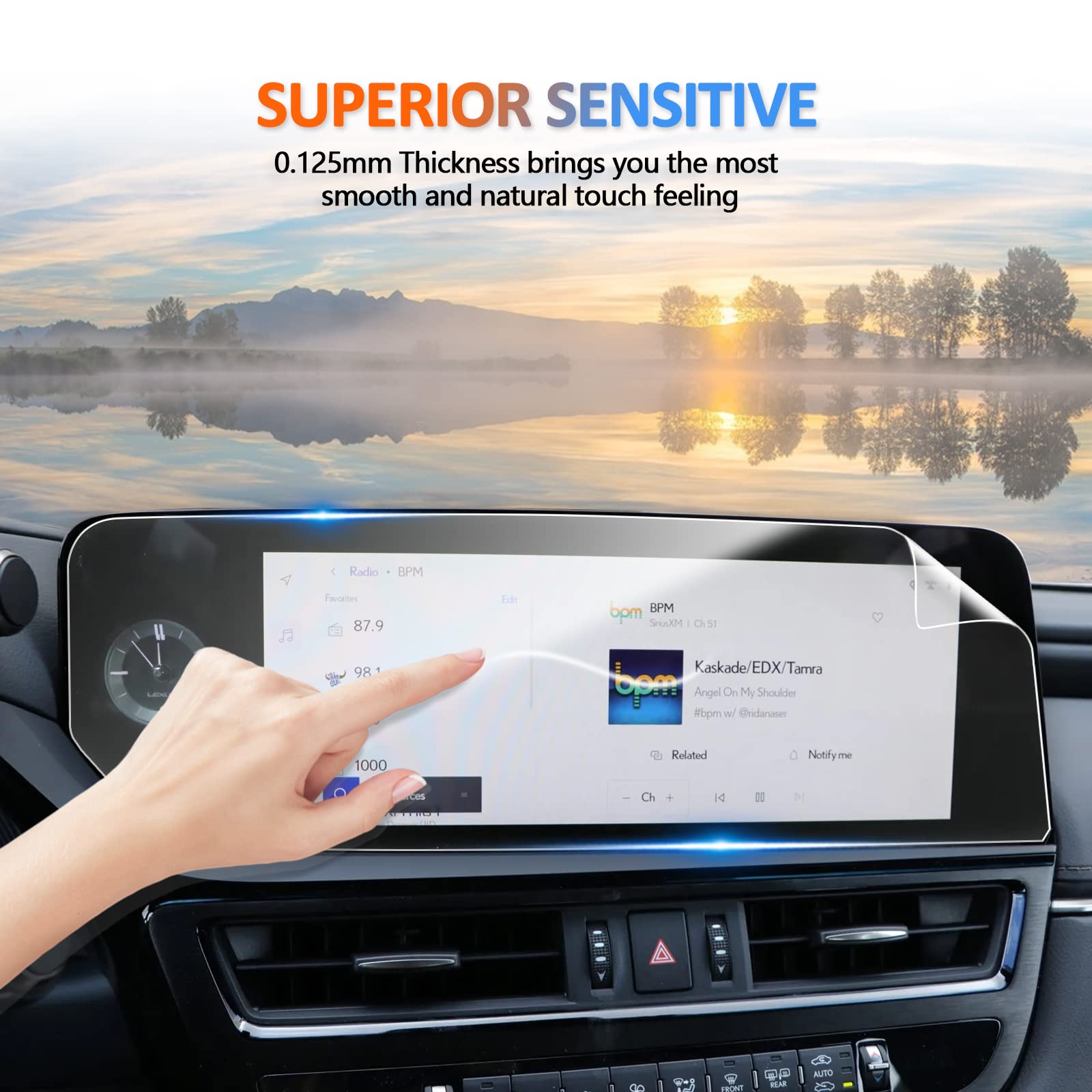 Cdefg For Lexus Es 250 350 300H Screen Protector Radio 2023 2024 2025 Es250 Es350 Es 350 F Sport Accessories Touch Screen Display Cover  12.3 Inch Nano Film 2Pcs